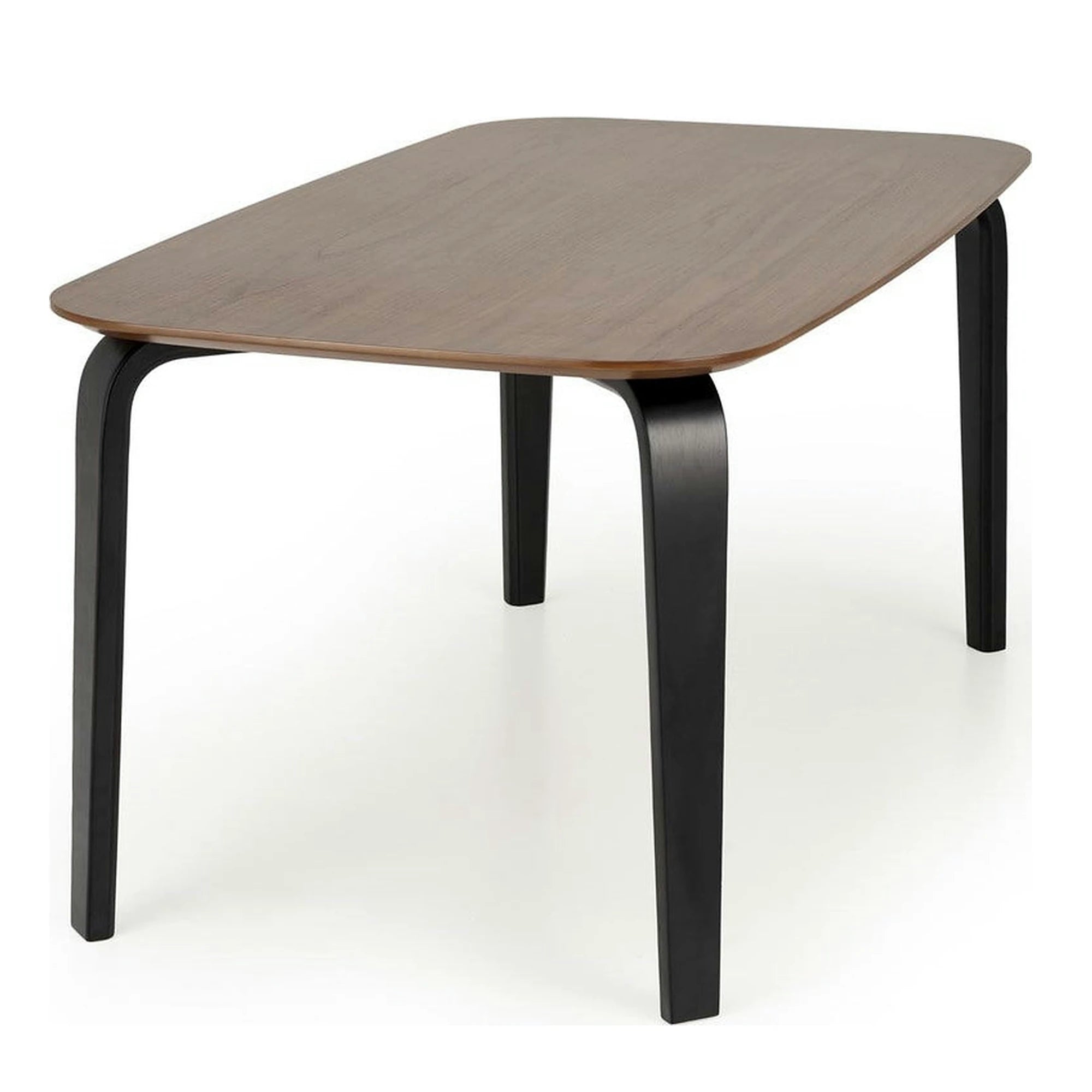 Masa PEDRO, nuc/negru, furnir/lemn, 160x90x75 cm