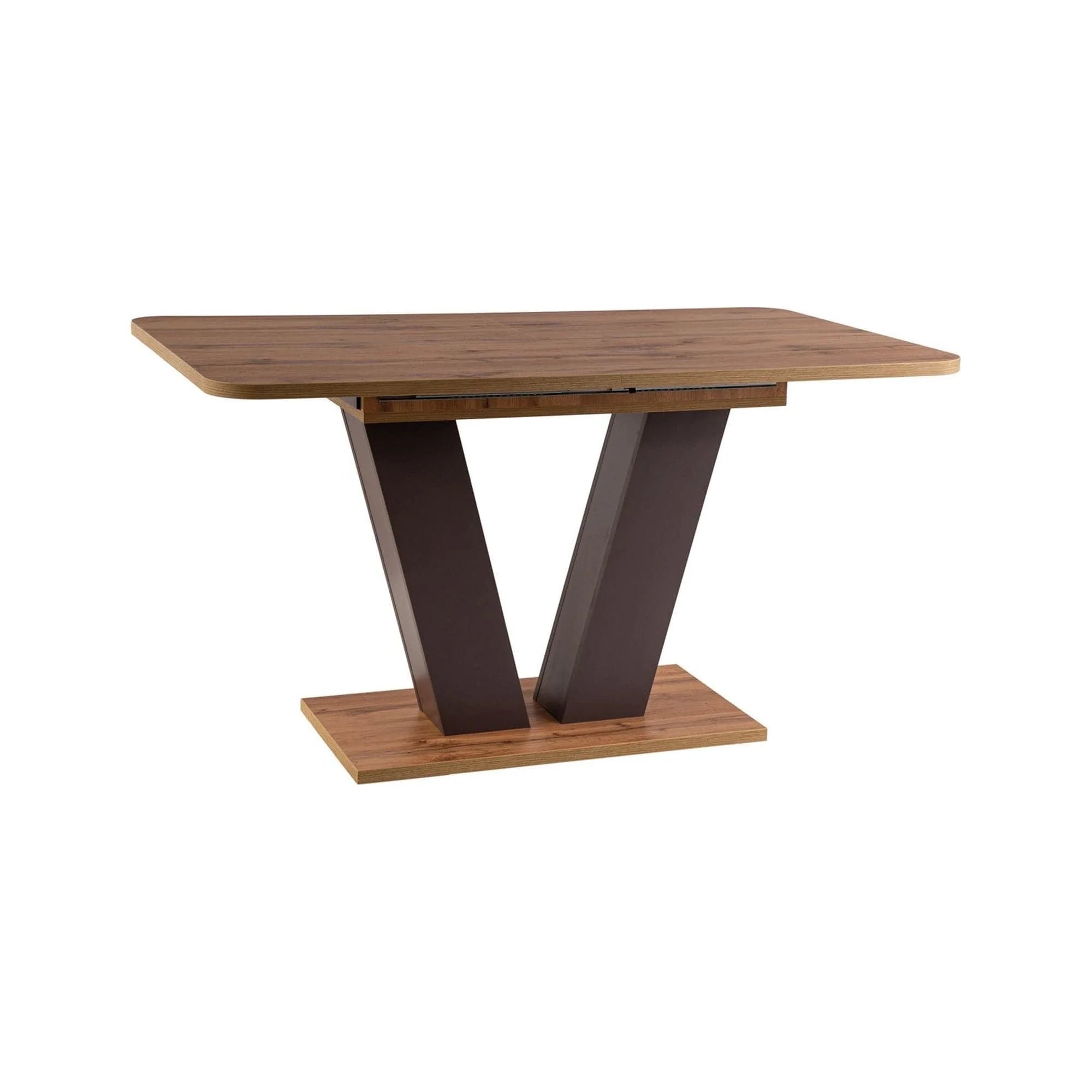 Masa PLATON stejar/maro, PAL laminat, 136/176x80x76 cm