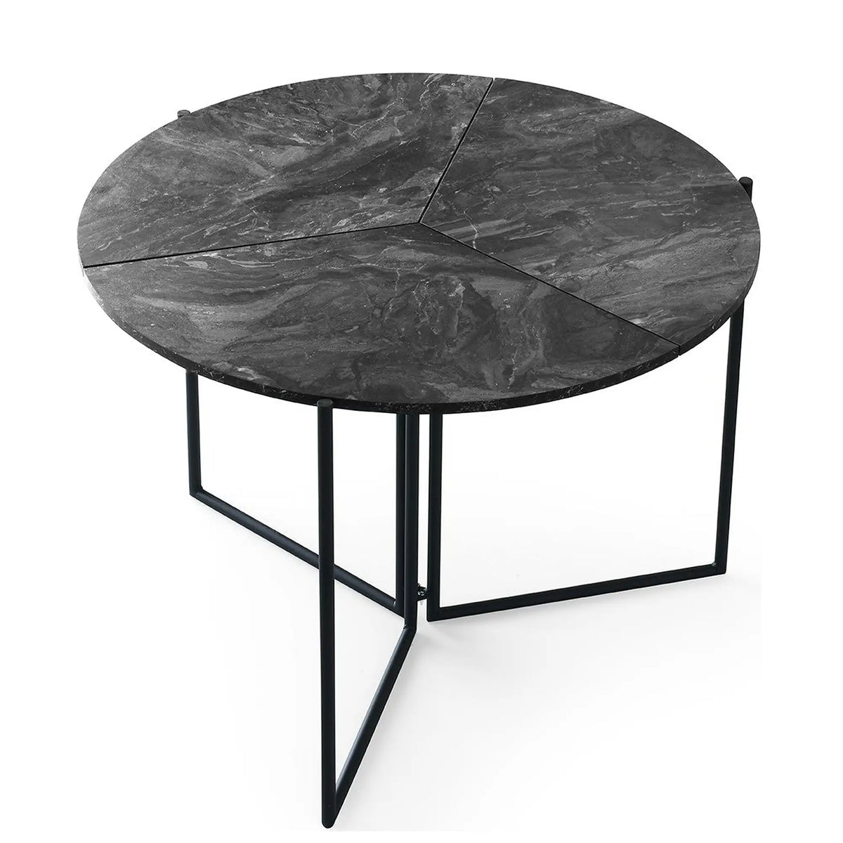 Masa plianta YAPRAK 1202, gri cu efect de marmura/negru, PAL melaminat/metal, 100x72 cm
