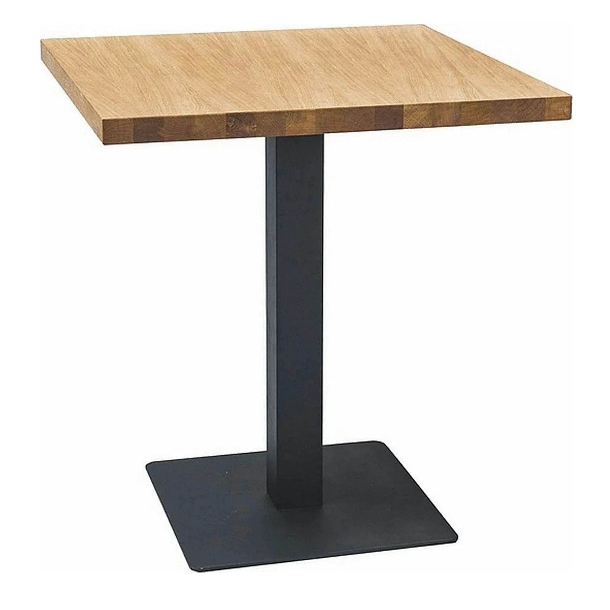 Masa PURO, stejar/negru, PAL laminat/metal, 80x80x76 cm