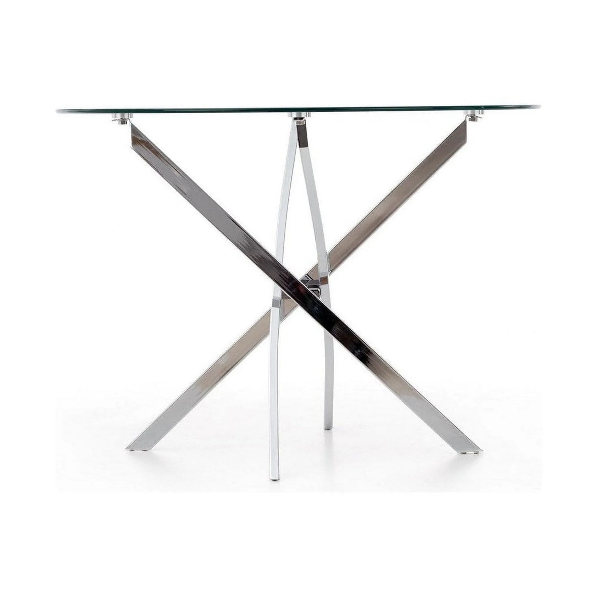 Masa RAYMOND, argintiu, sticla/otel, 100x73 cm