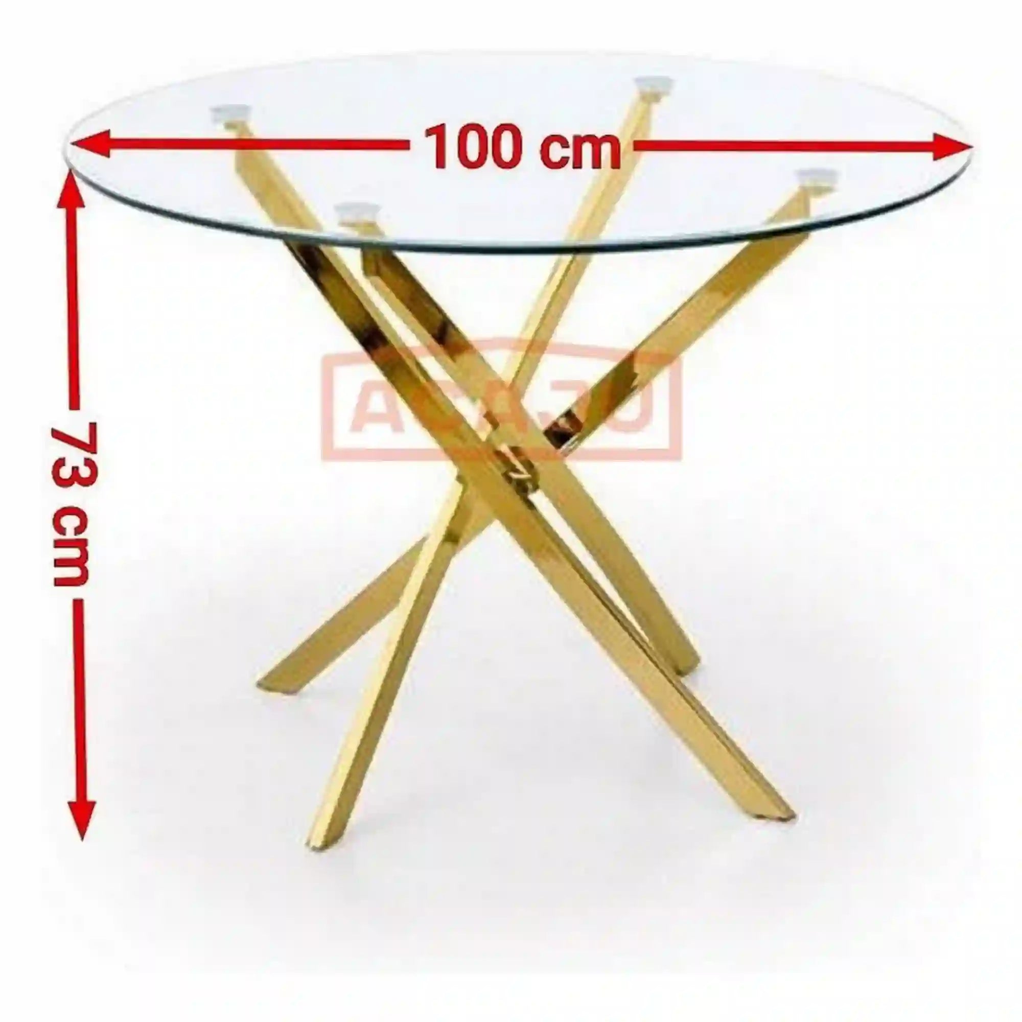 Masa RAYMOND, argintiu, sticla/otel, 100x73 cm