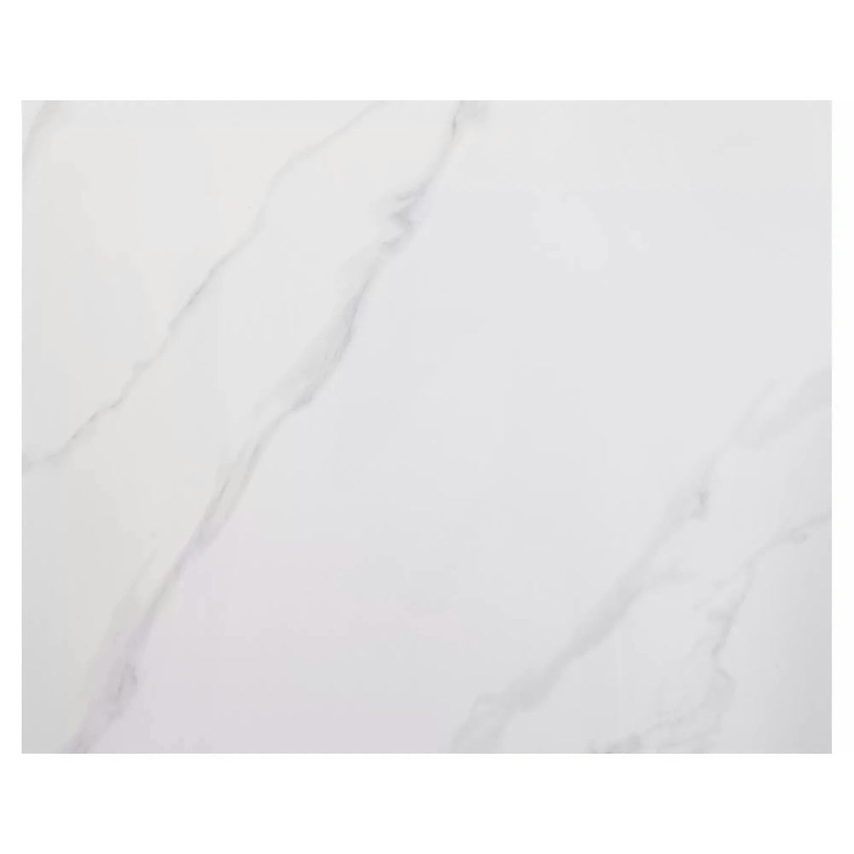 Masa RION, alb cu efect de marmura/negru, ceramica/metal, 80x80x76 cm