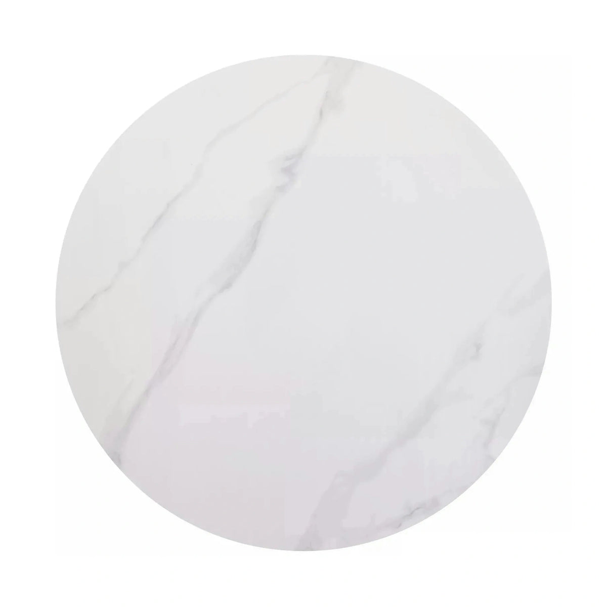 Masa RION, alb cu efect de marmura/negru, ceramica/metal, 90x90x76 cm