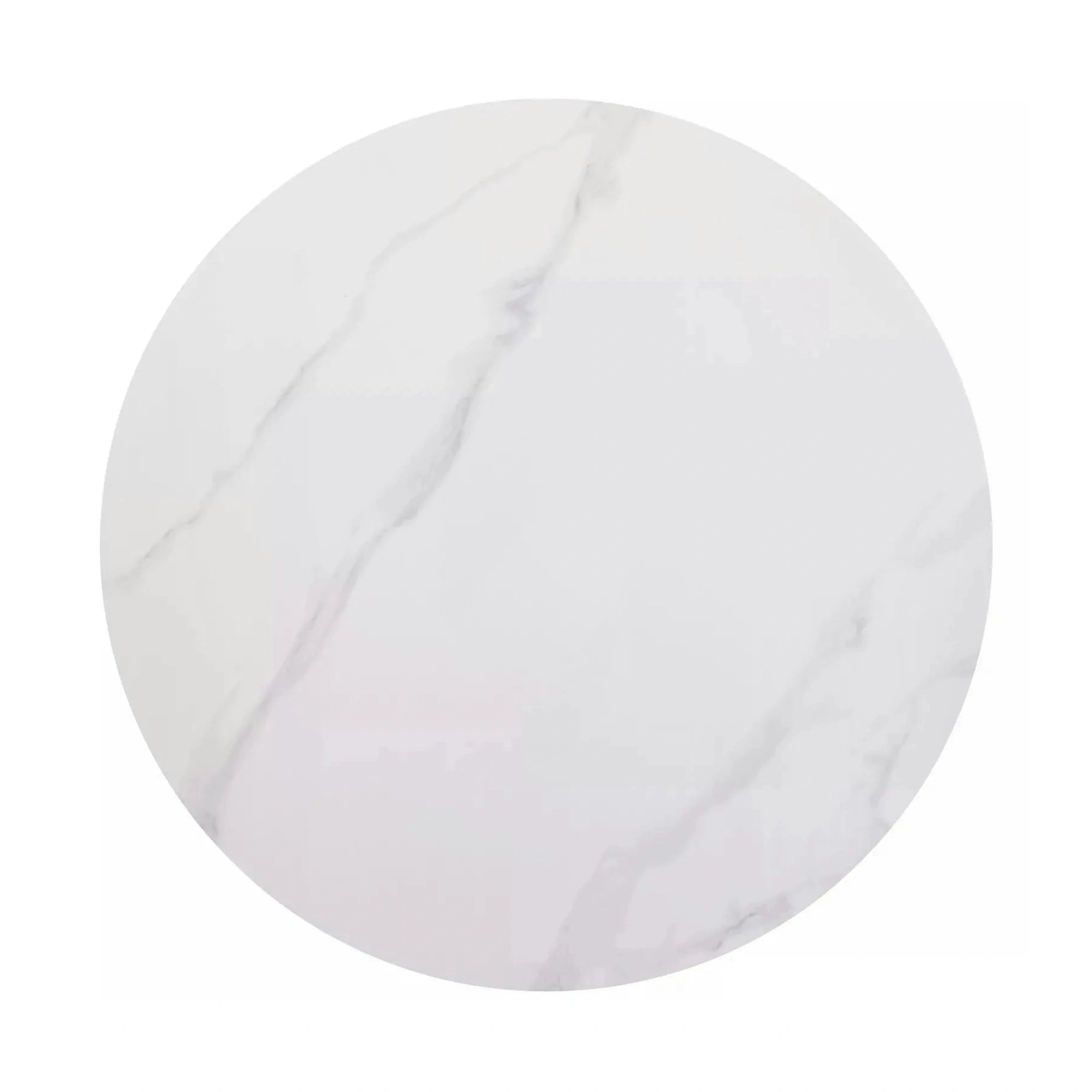 Masa RION, alb cu efect de marmura/negru, ceramica/metal, 90x90x76 cm