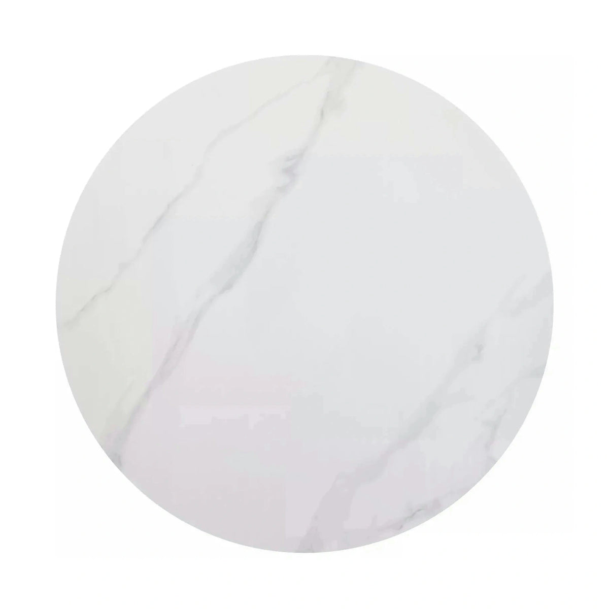 Masa RION, alb cu efect de marmura/negru, ceramica/metal, 90x90x76 cm