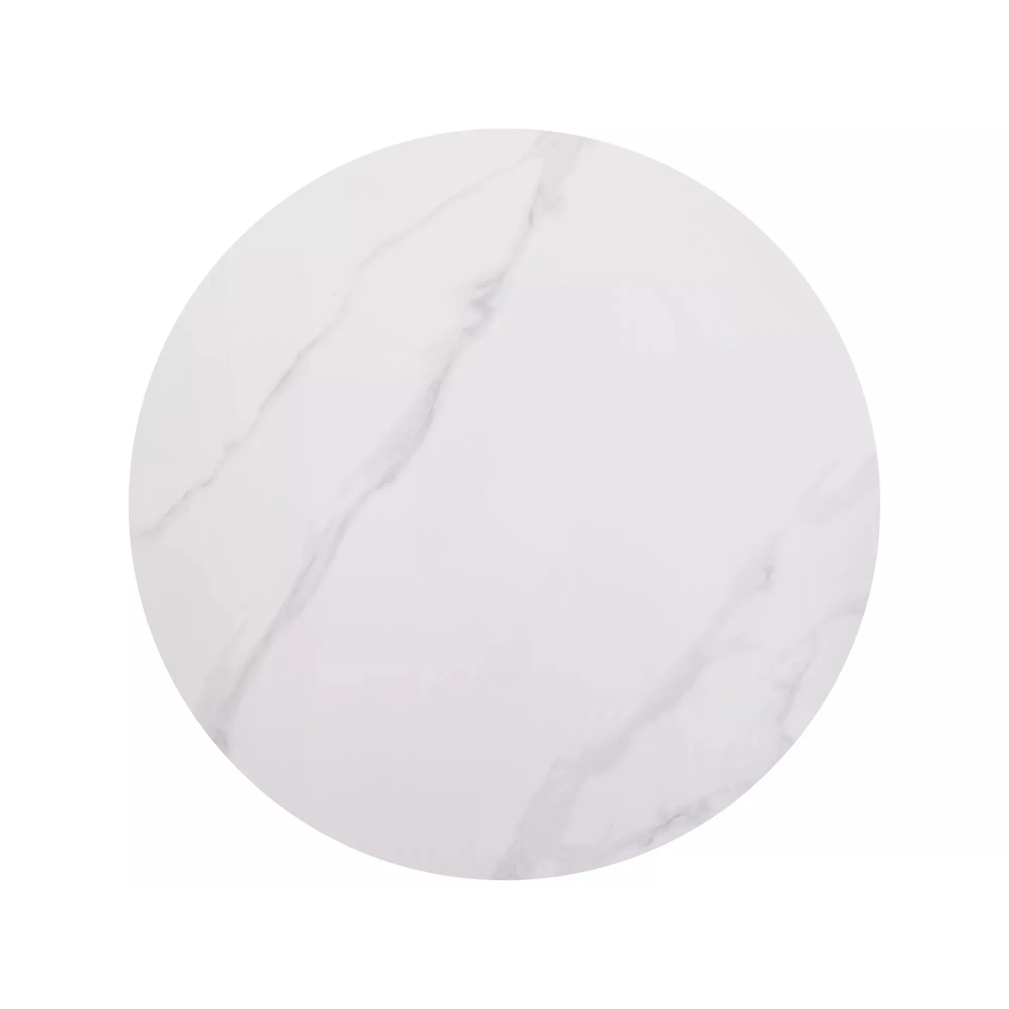 Masa RION, alb cu efect de marmura/negru, ceramica/metal, 90x90x76 cm