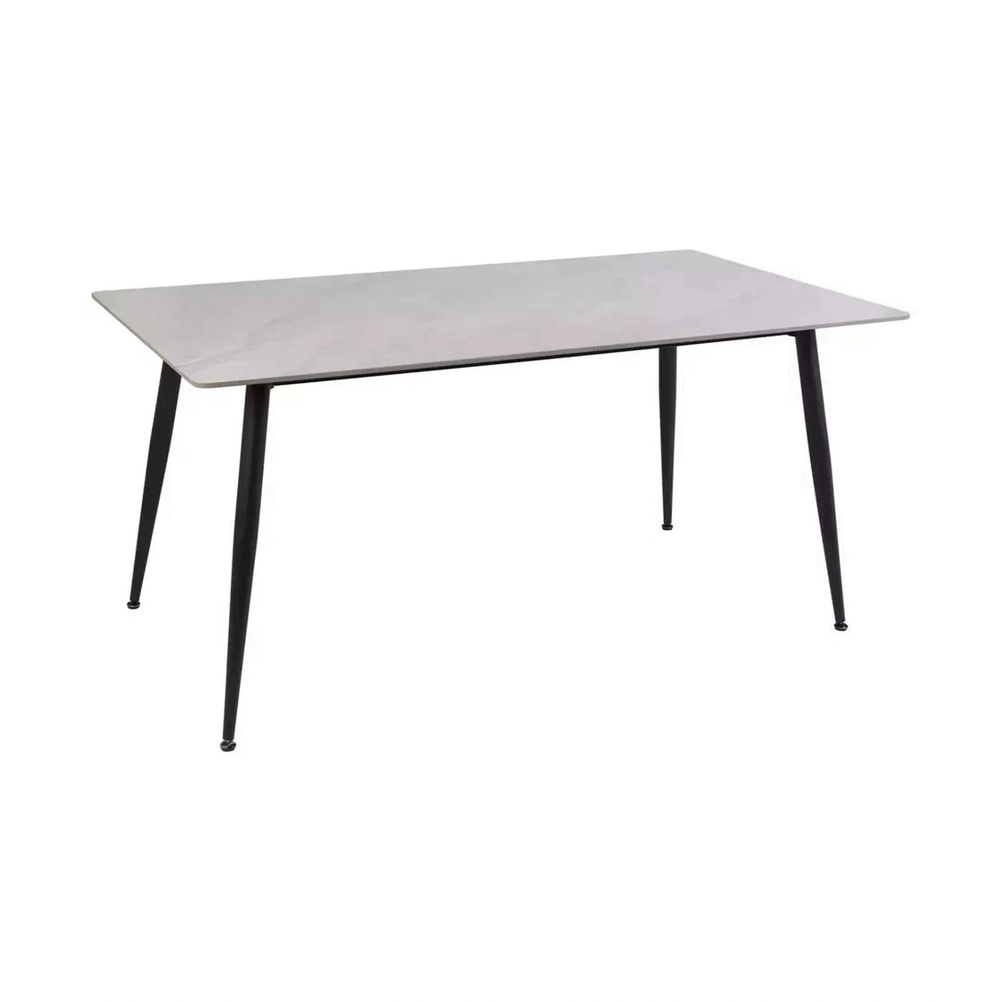 Masa RION, gri cu efect de marmura, ceramica/metal, 130x70x76 cm