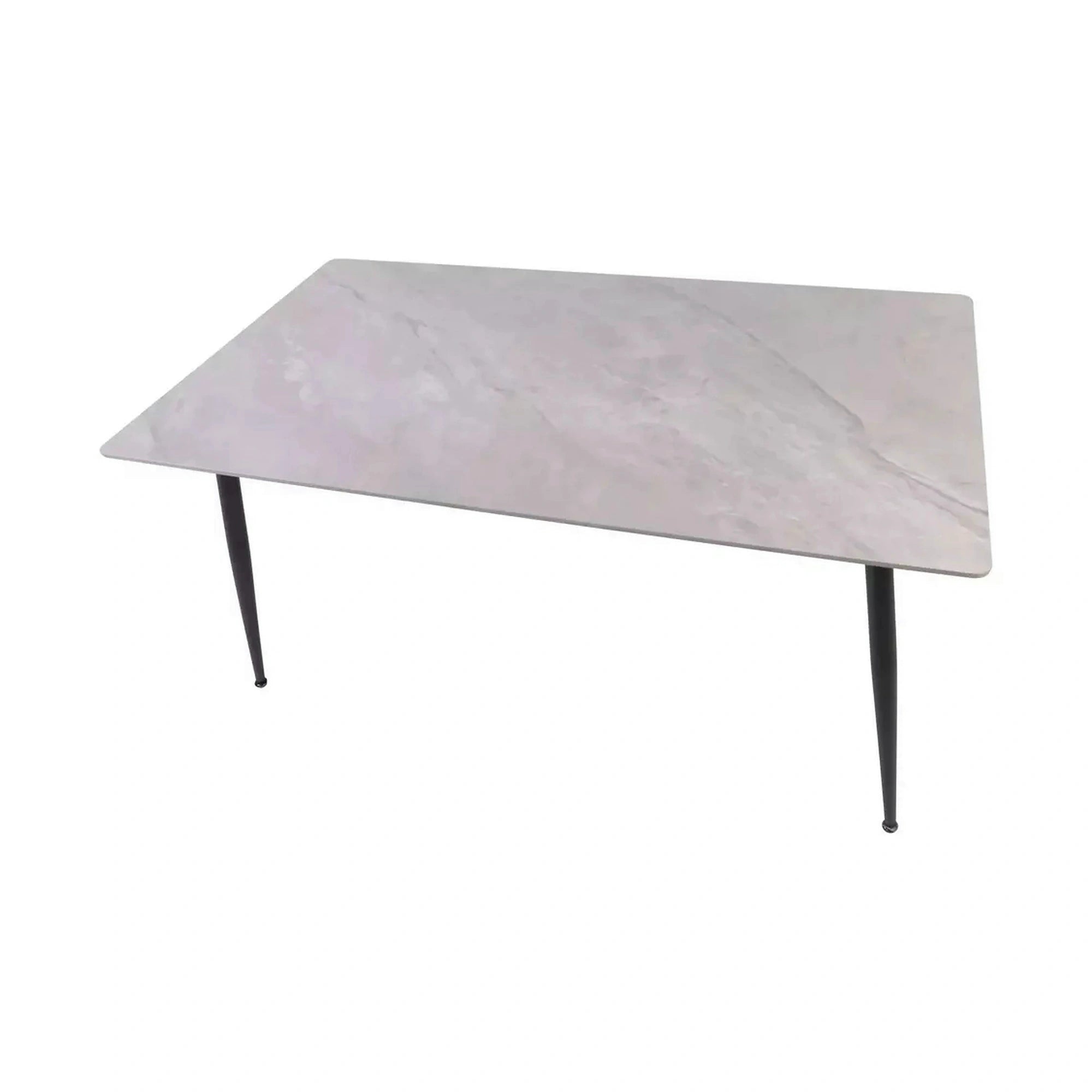 Masa RION, gri cu efect de marmura, ceramica/metal, 130x70x76 cm