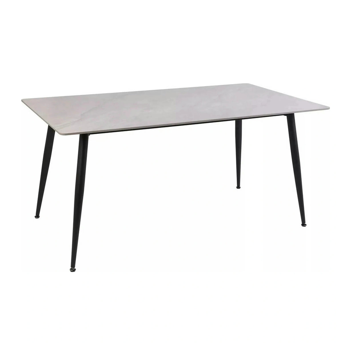 Masa RION, gri cu efect de marmura, ceramica/metal, 160x90x76 cm