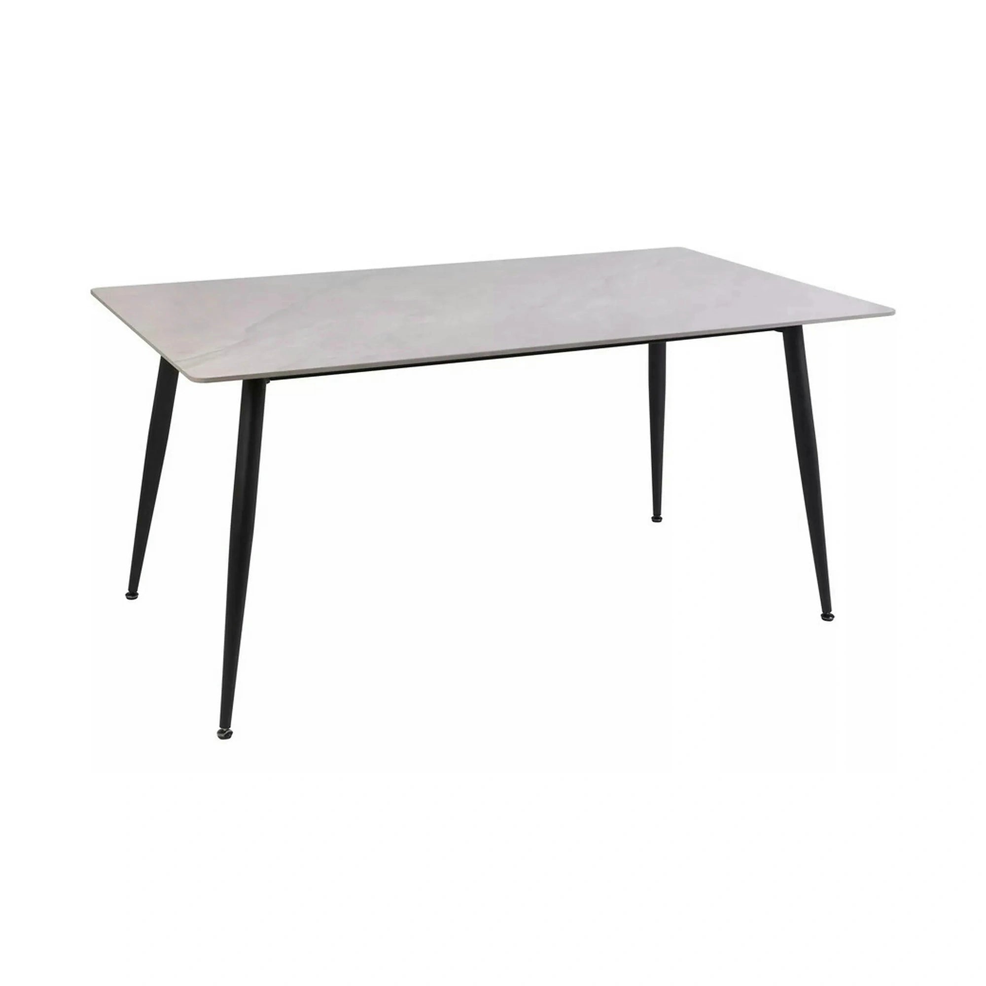 Masa RION, gri cu efect de marmura, ceramica/metal, 160x90x76 cm