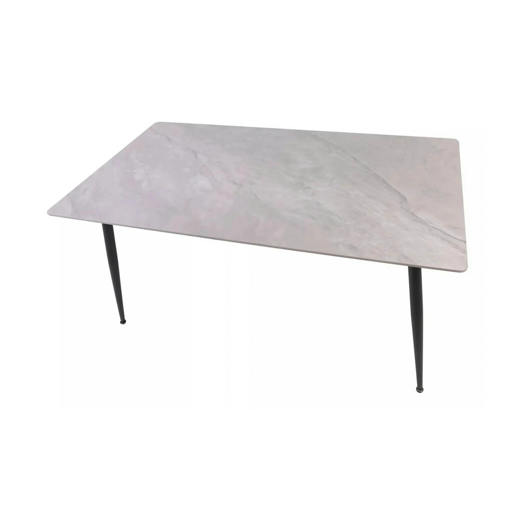 Masa RION, gri cu efect de marmura, ceramica/metal, 160x90x76 cm