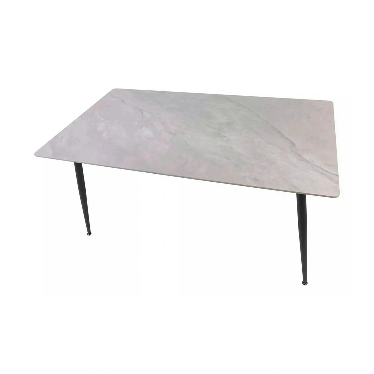 Masa RION, gri cu efect de marmura, ceramica/metal, 160x90x76 cm