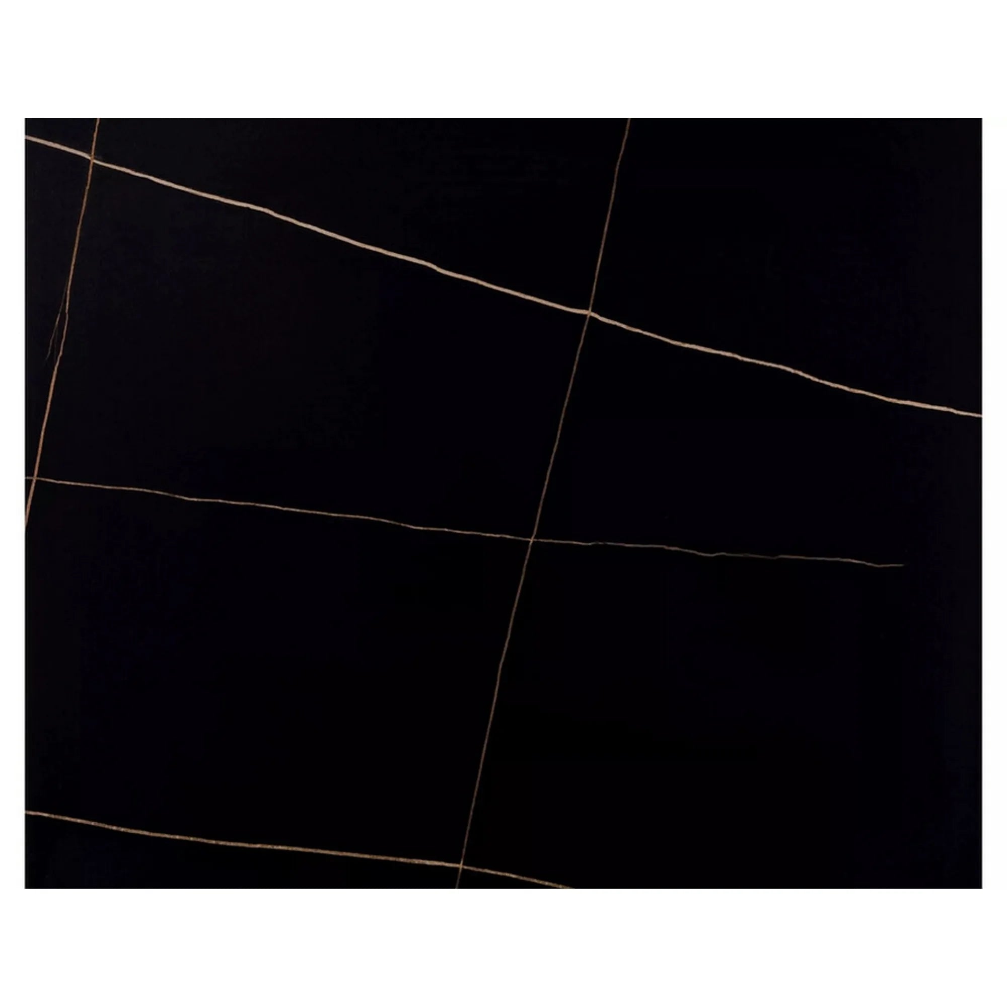 Masa RION, negru cu efect de marmura, ceramica/metal, 160x90x76 cm