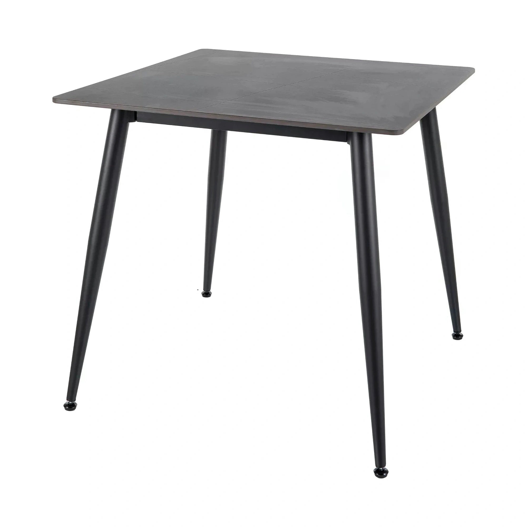 Masa RION, negru mat cu efect de marmura, ceramica/metal, 80x80x76 cm