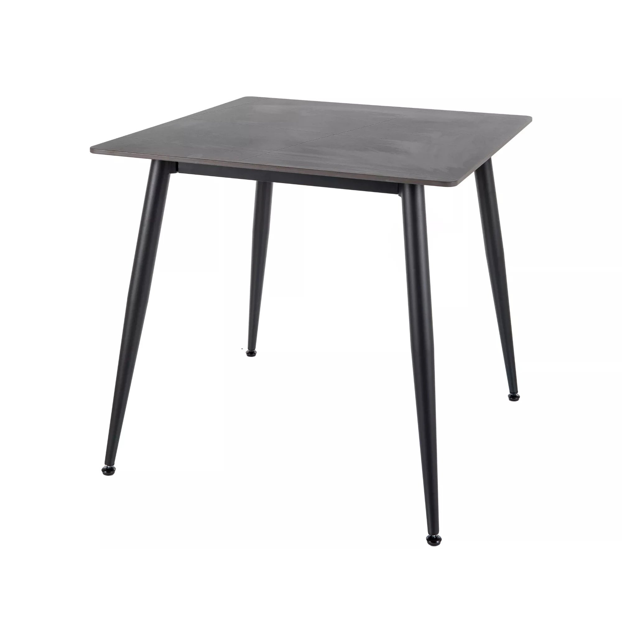 Masa RION, negru mat cu efect de marmura, ceramica/metal, 80x80x76 cm