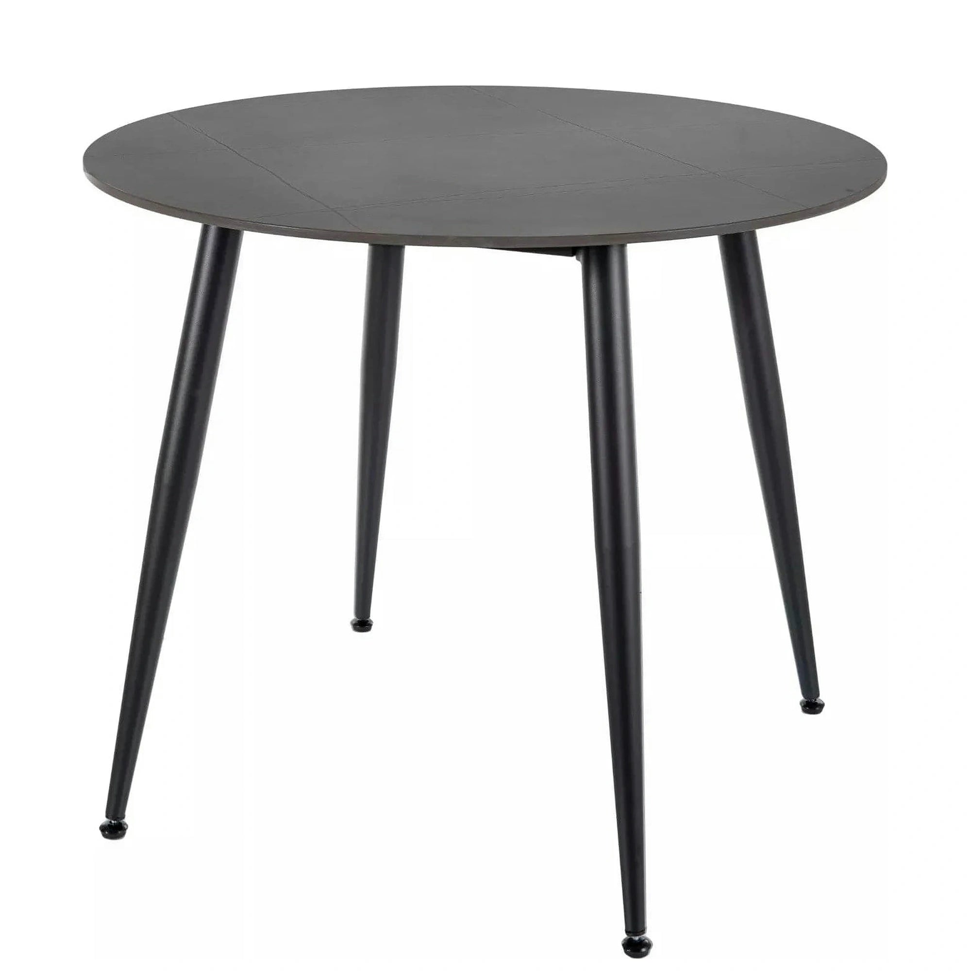 Masa RION, negru mat cu efect de marmura, ceramica/metal, 90x90x76 cm