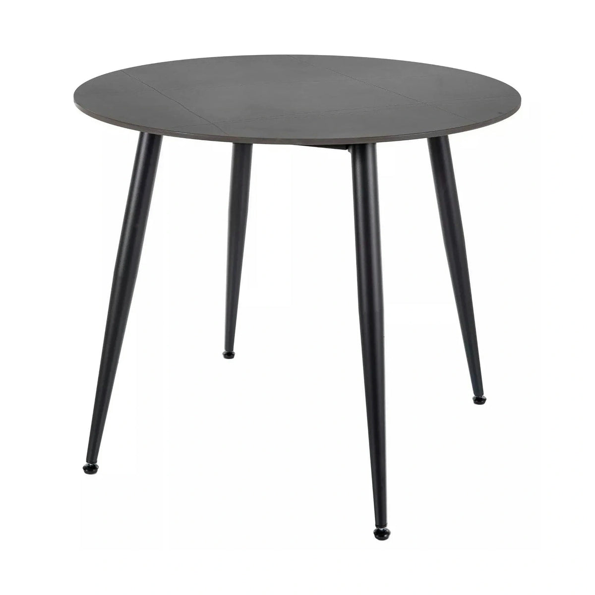 Masa RION, negru mat cu efect de marmura, ceramica/metal, 90x90x76 cm