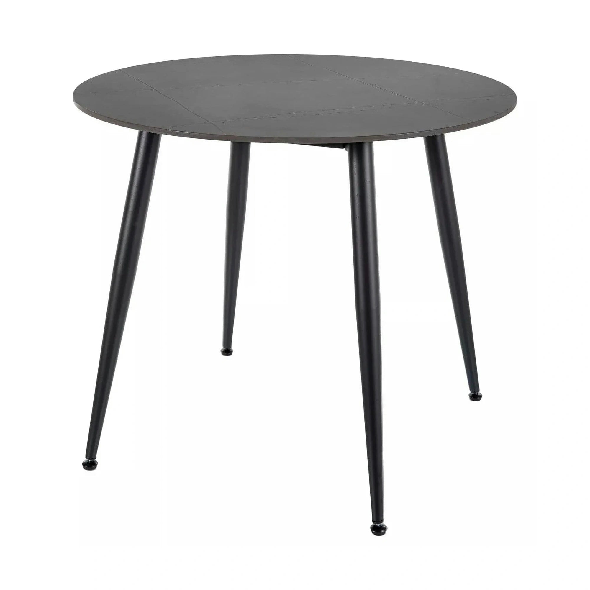 Masa RION, negru mat cu efect de marmura, ceramica/metal, 90x90x76 cm