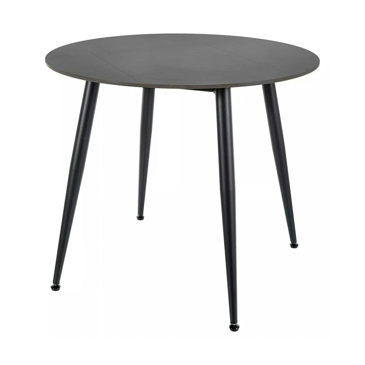 Masa RION, negru mat cu efect de marmura, ceramica/metal, 90x90x76 cm