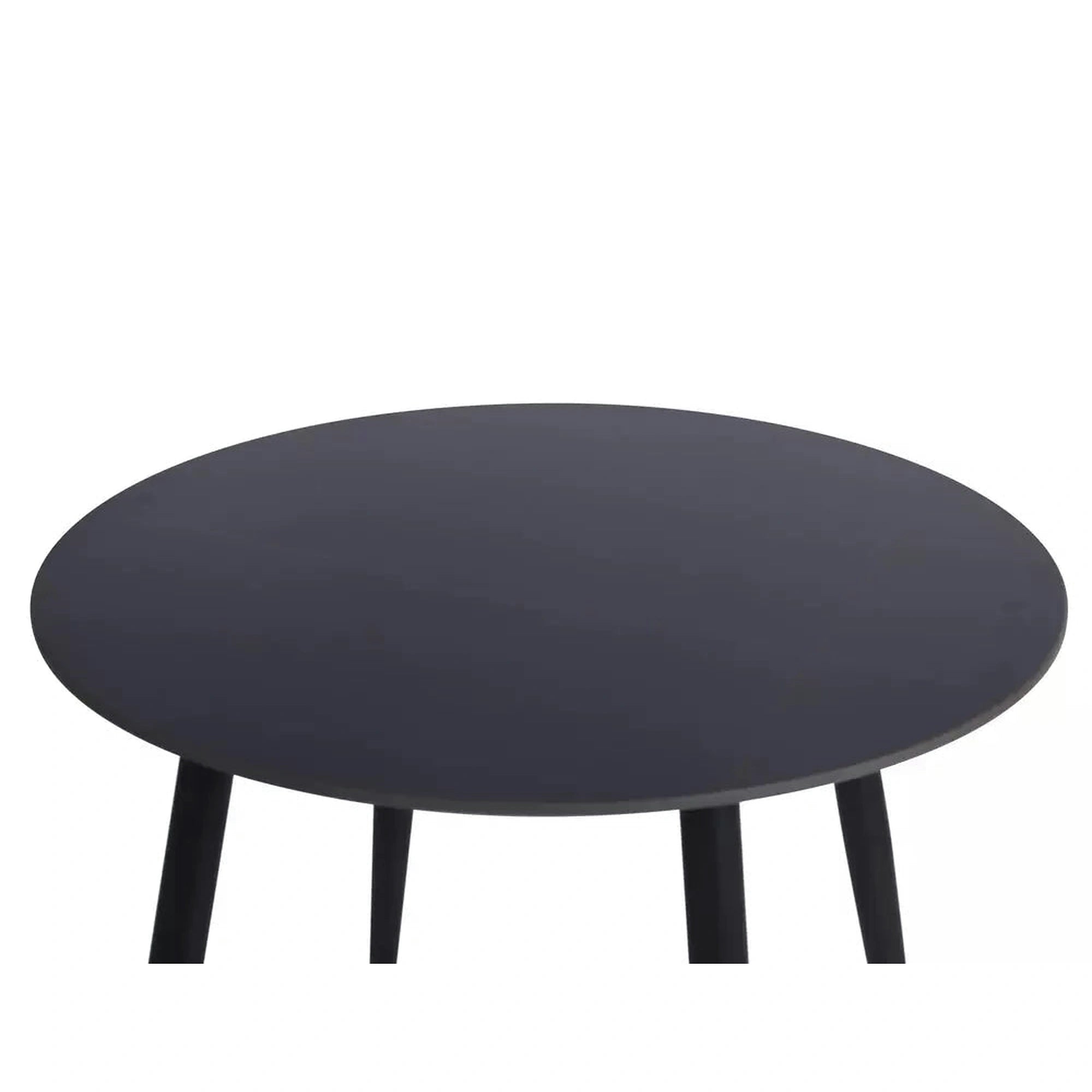 Masa RION, negru mat cu efect de marmura, ceramica/metal, 90x90x76 cm