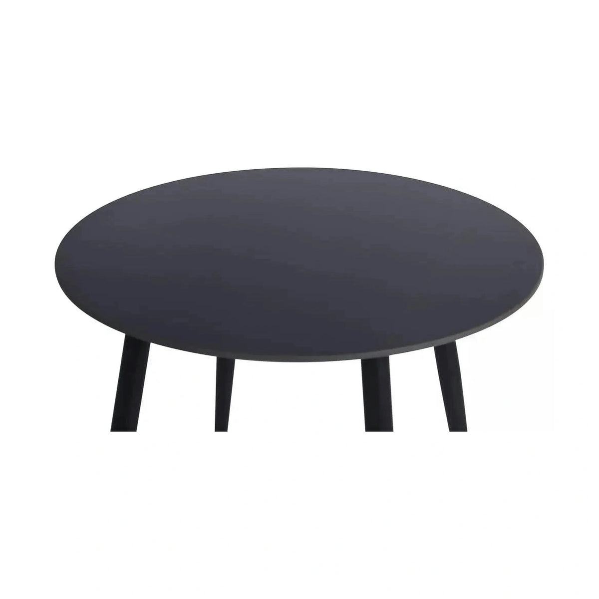 Masa RION, negru mat cu efect de marmura, ceramica/metal, 90x90x76 cm