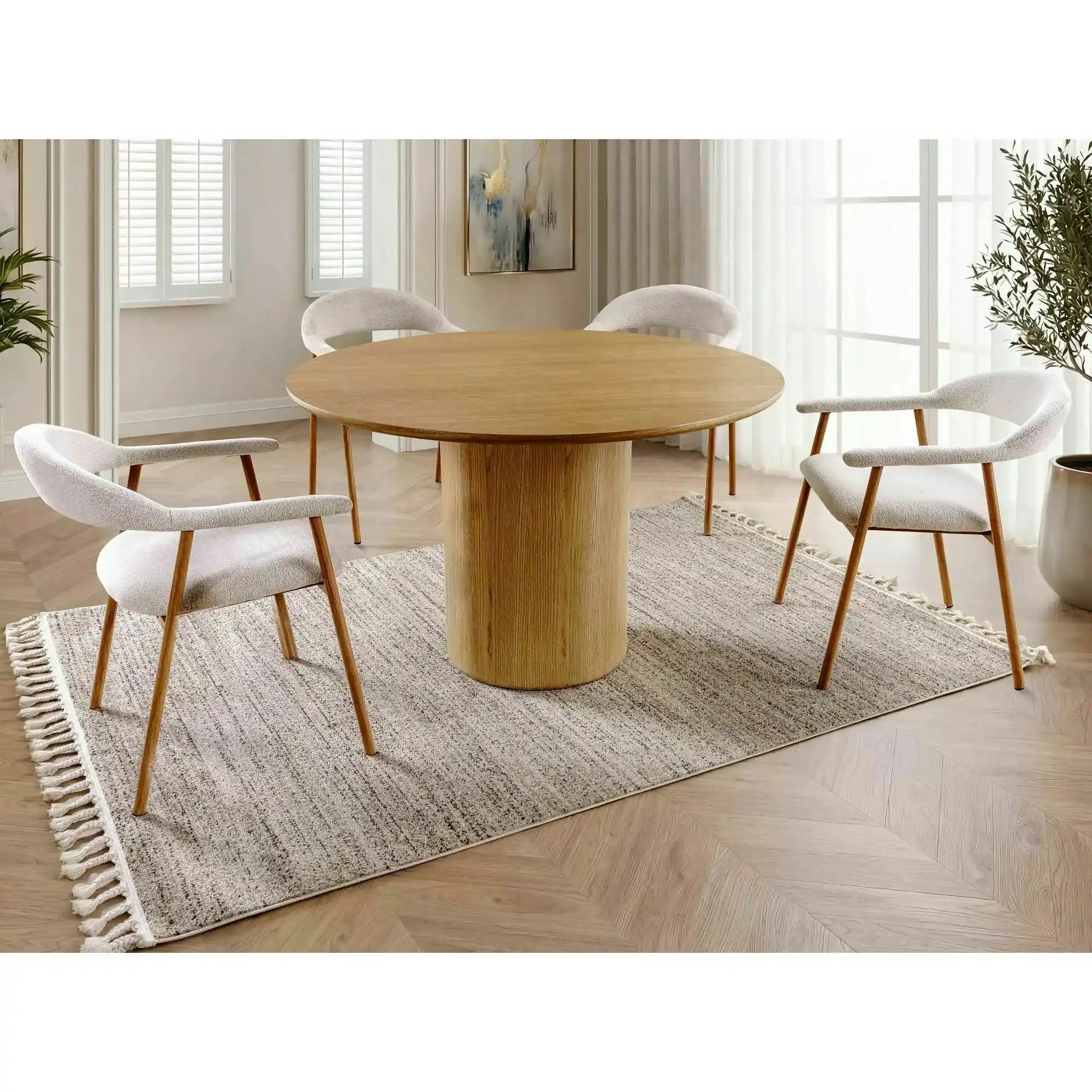Masă RONDO, stejar, furnir/MDF, Ø120x76 cm