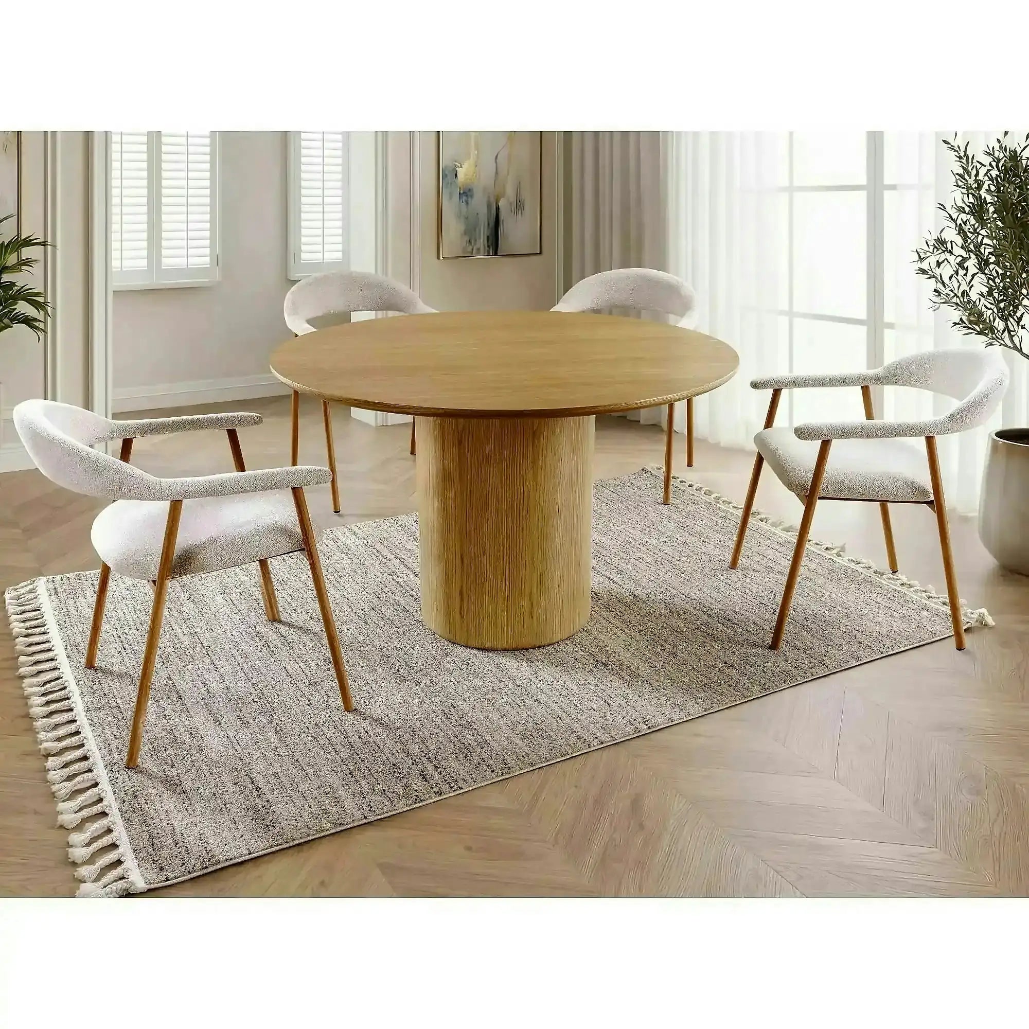 Masă RONDO, stejar, furnir/MDF, Ø120x76 cm