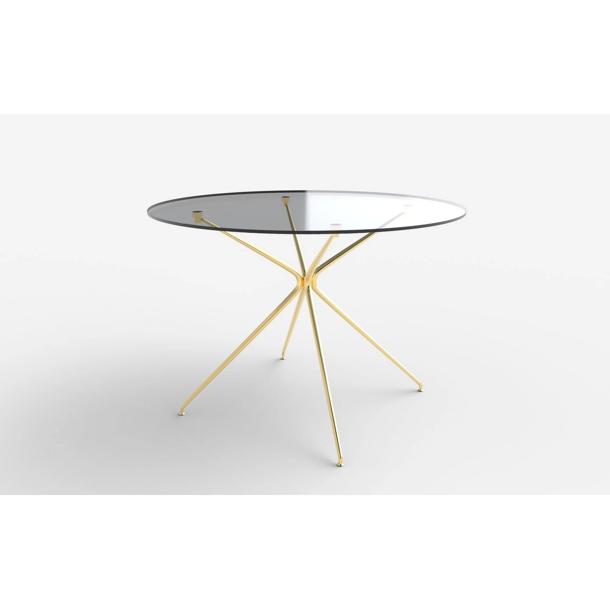 Masa RONDO, sticla/otel, 110x110x74 cm