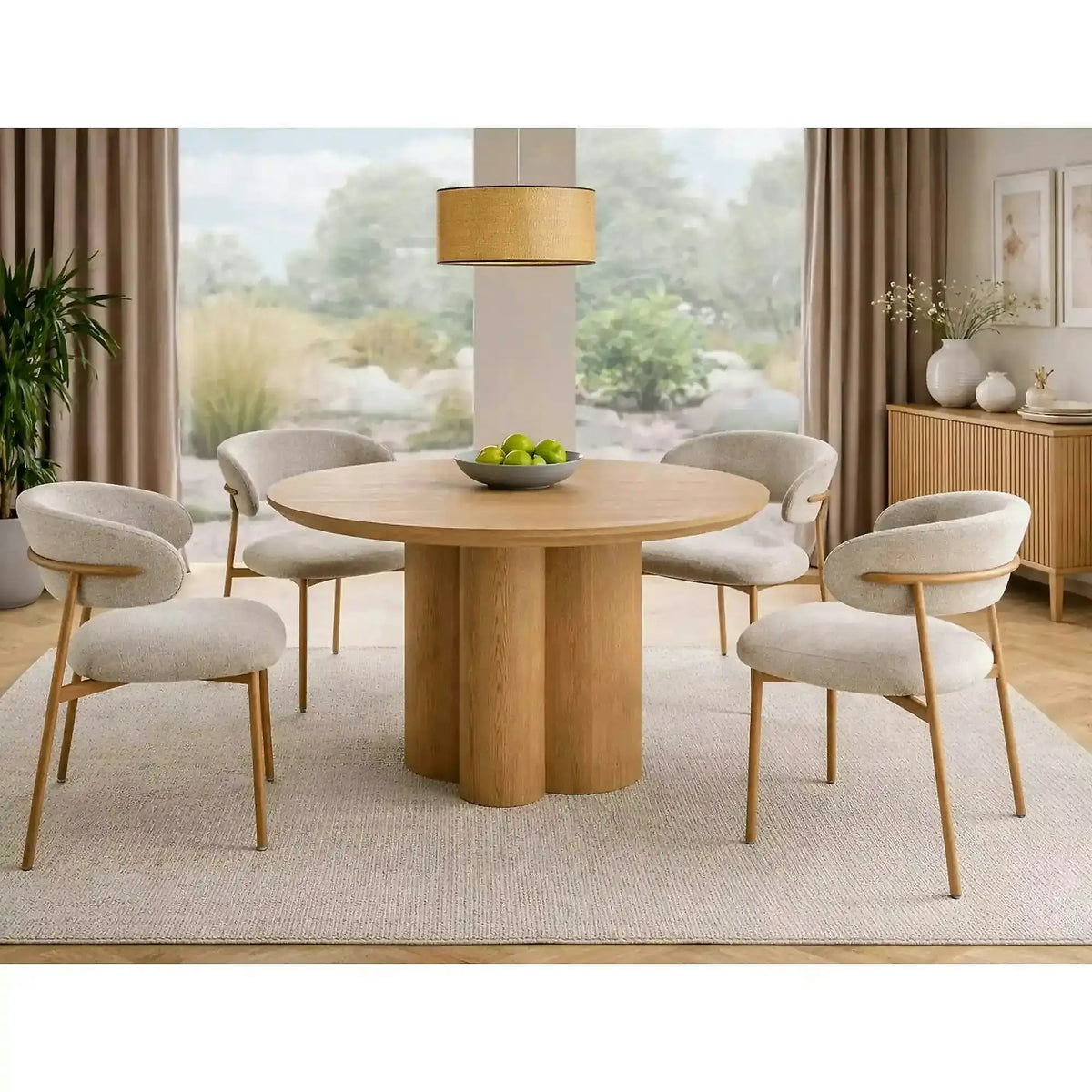 Masă ROSALIA, stejar, furnir/MDF, Ø120x74 cm