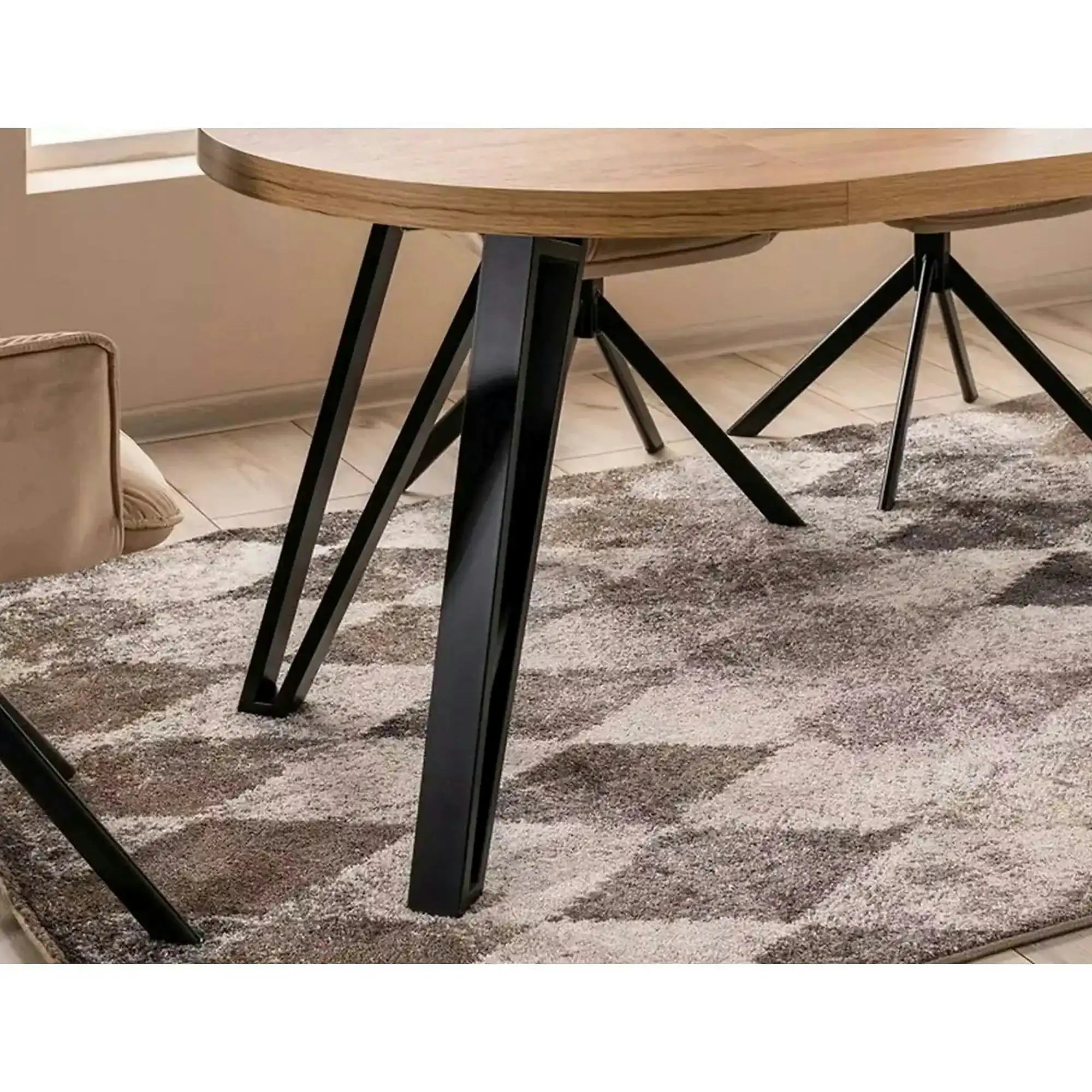 Masa rotunda 100 GALAXY, stejar artisan/negru, PAL laminat/metal