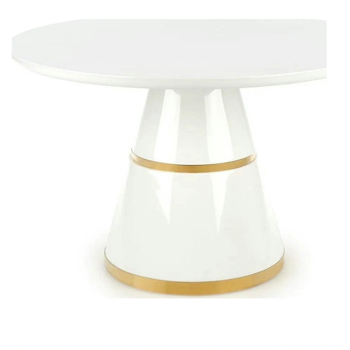 Masa rotunda 120 VEGAS, alb/auriu, MDF/metal