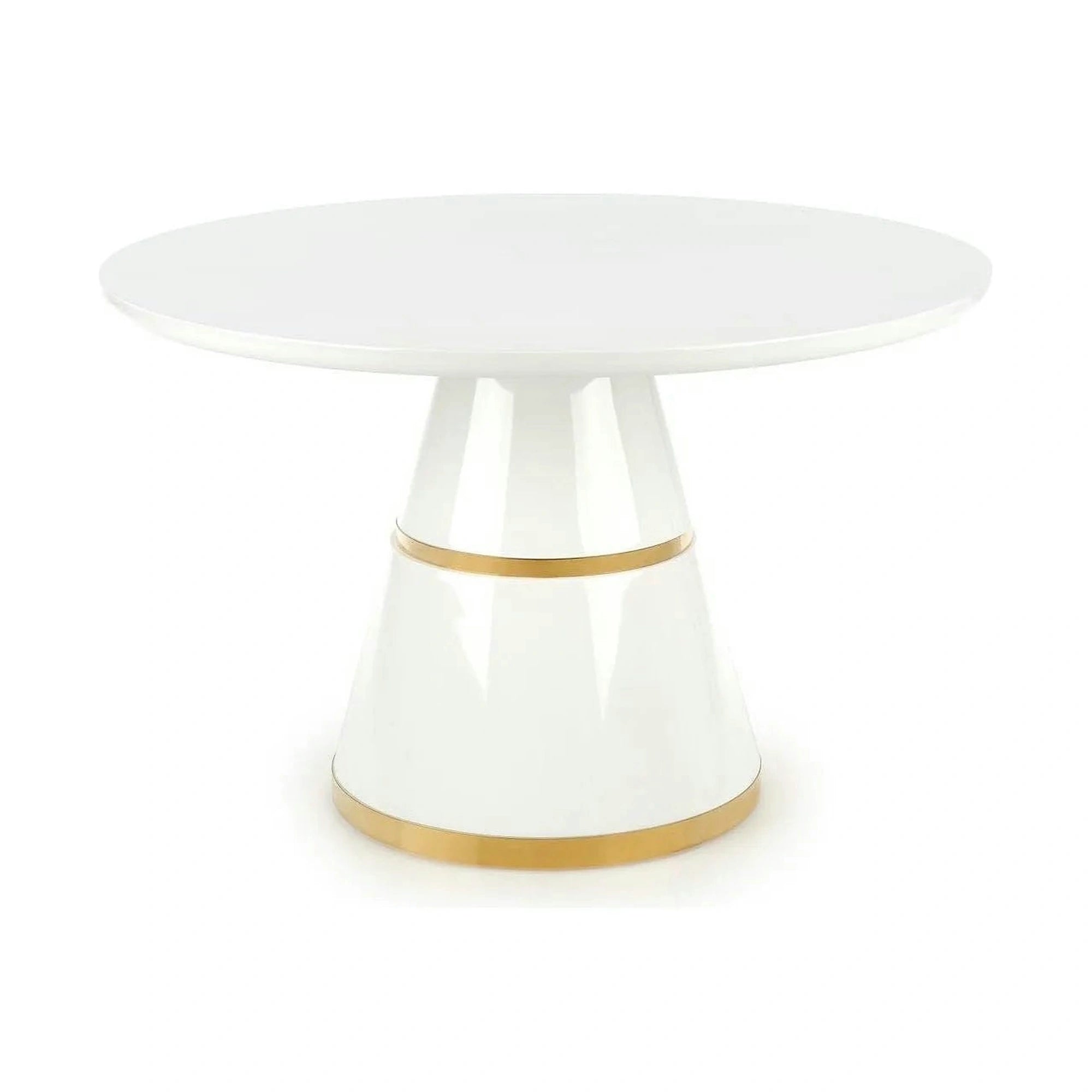 Masa rotunda 120 VEGAS, alb/auriu, MDF/metal