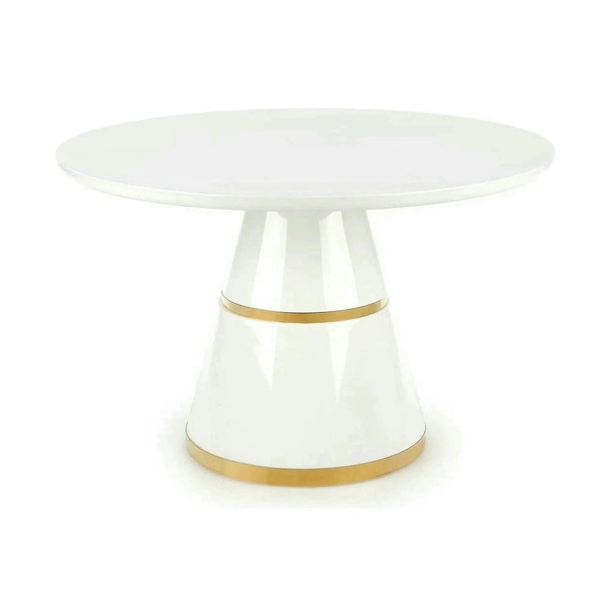 Masa rotunda 120 VEGAS, alb/auriu, MDF/metal