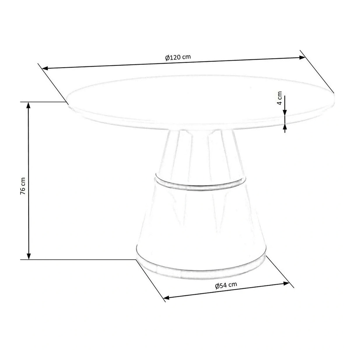 Masa rotunda 120 VEGAS, alb/auriu, MDF/metal