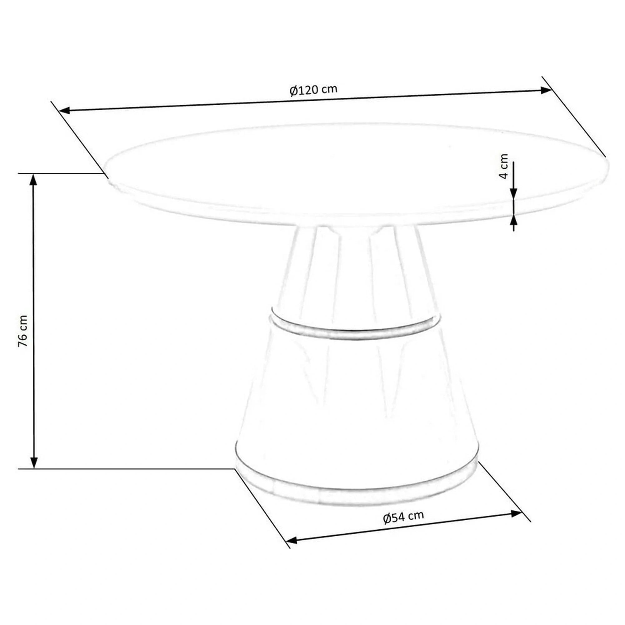 Masa rotunda 120 VEGAS, alb/auriu, MDF/metal