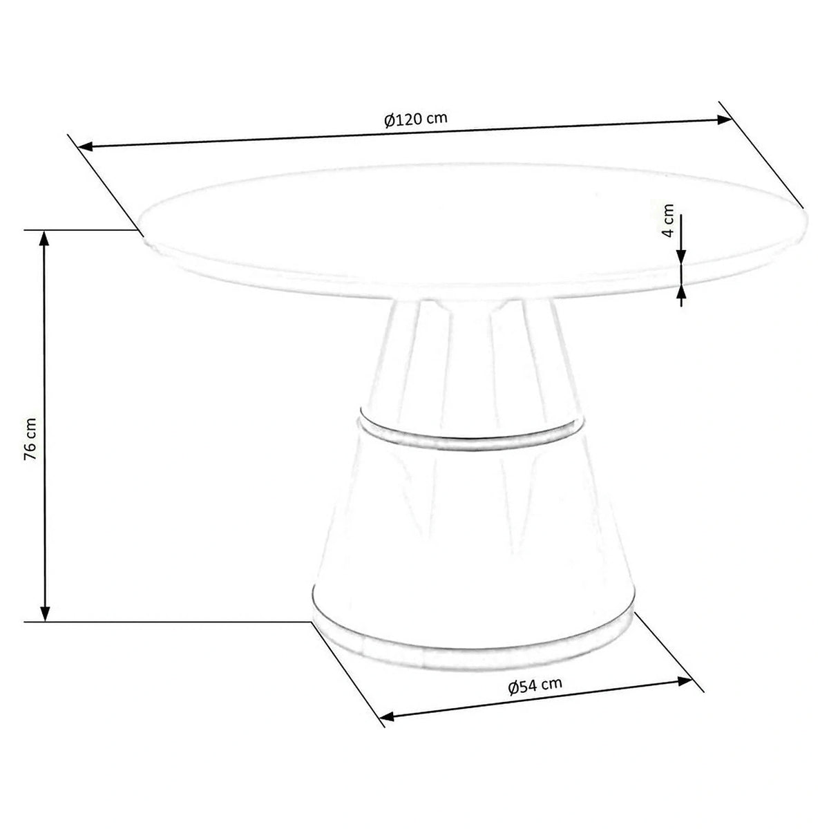 Masa rotunda 120 VEGAS, alb/auriu, MDF/metal