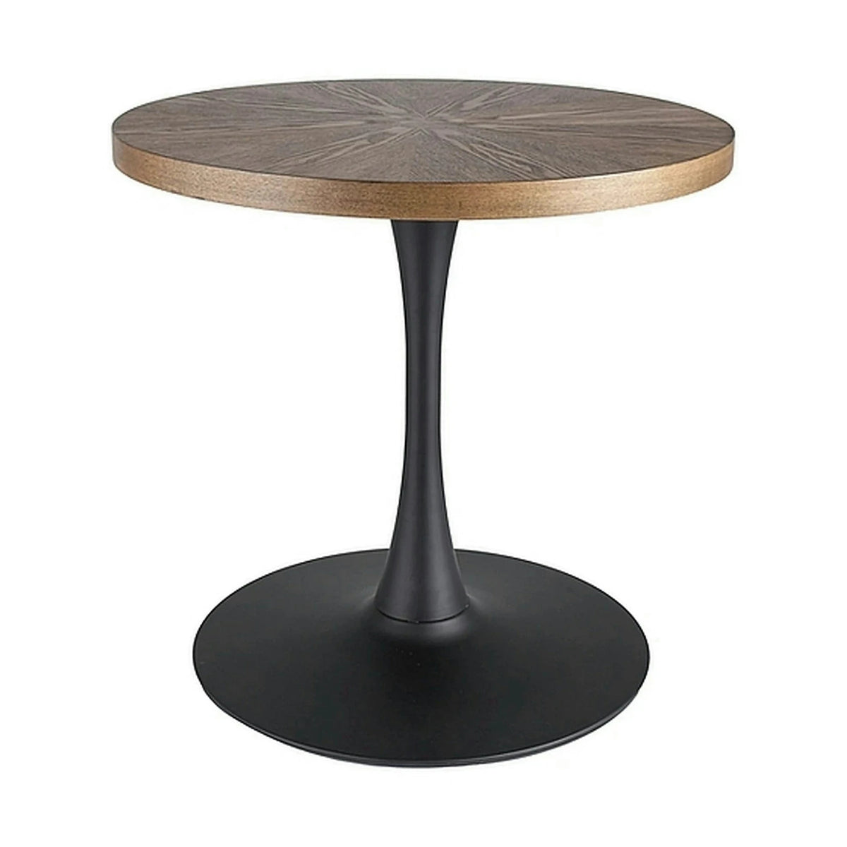 Masa rotunda lemn bucatarie AMADEO, nuc/negru, 80x80x76 cm