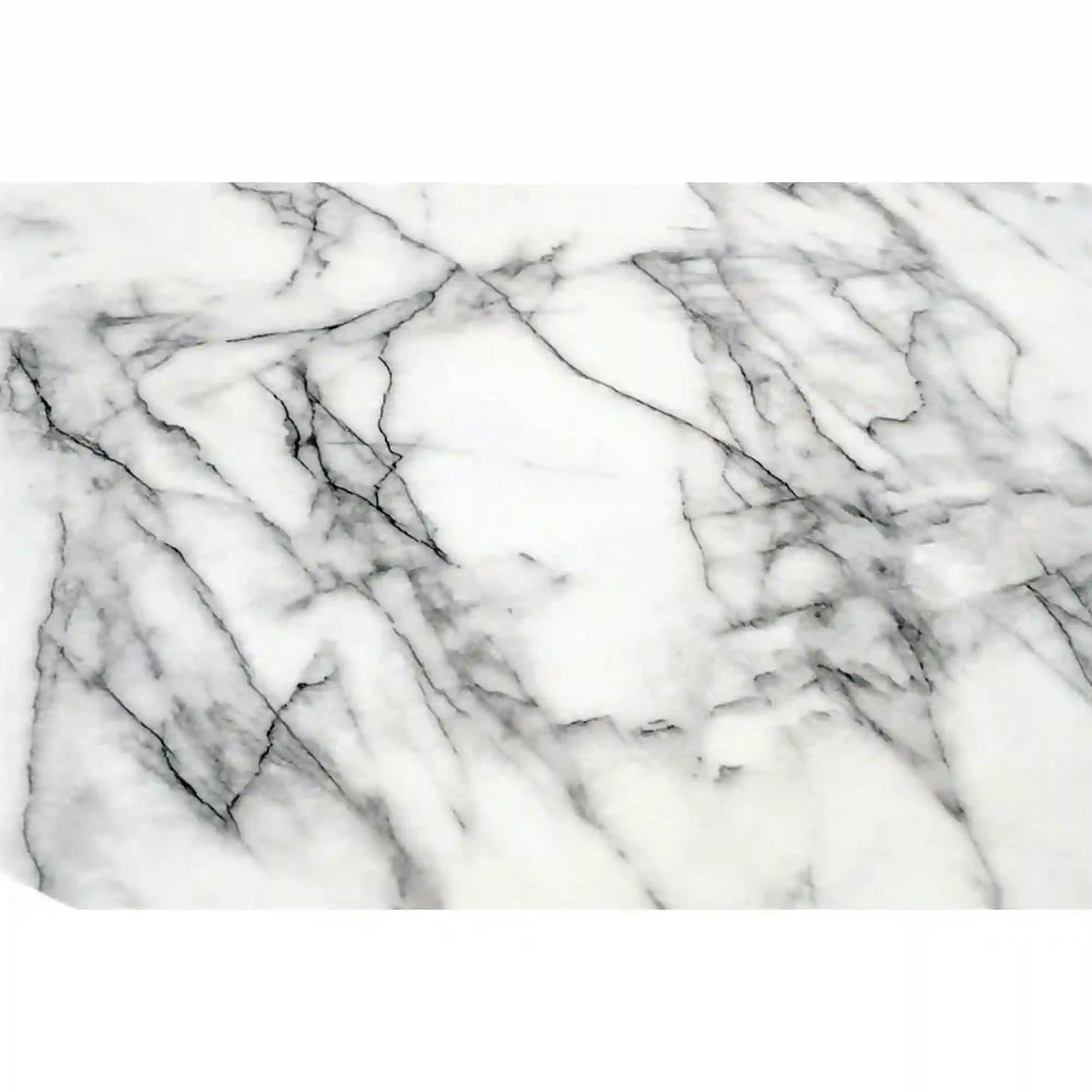Masa rotunda sufragerie BRODWAY, alb cu efect de marmura, 110x110x75 cm