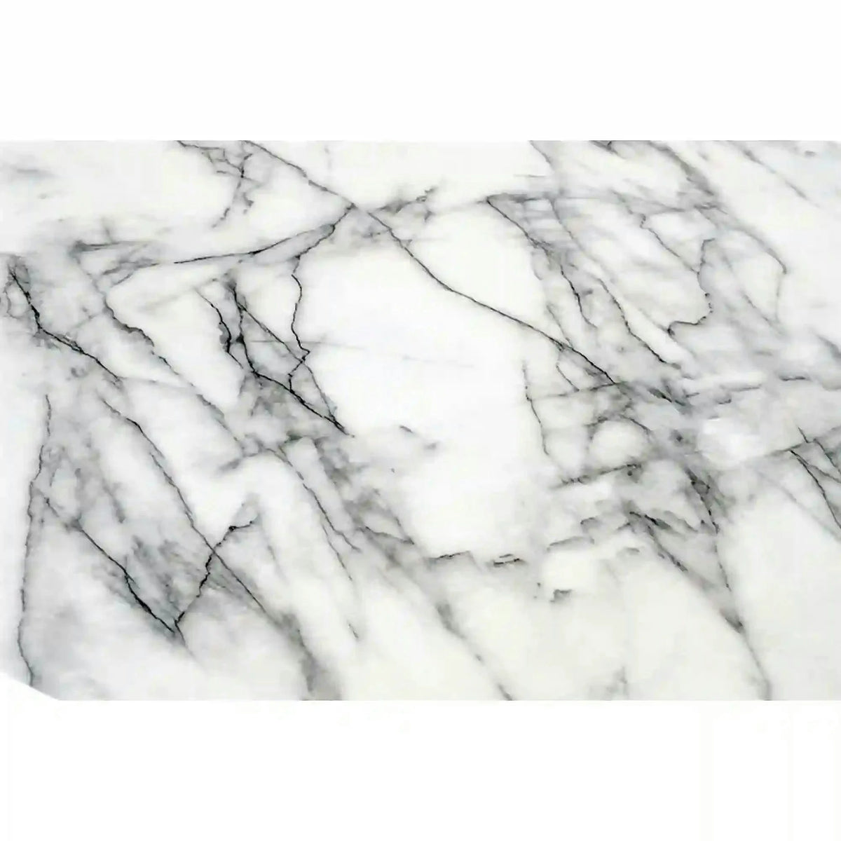 Masa rotunda sufragerie BRODWAY, alb cu efect de marmura, 110x110x75 cm