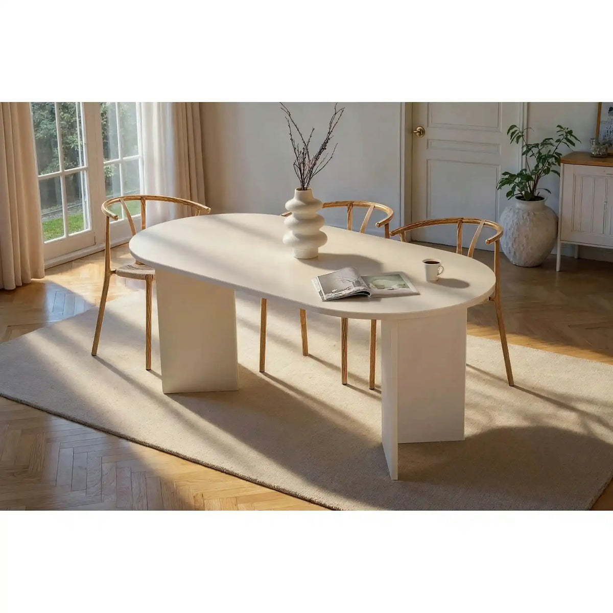 Masa SABLIN, alb, PAL laminat, 180x90x75 cm