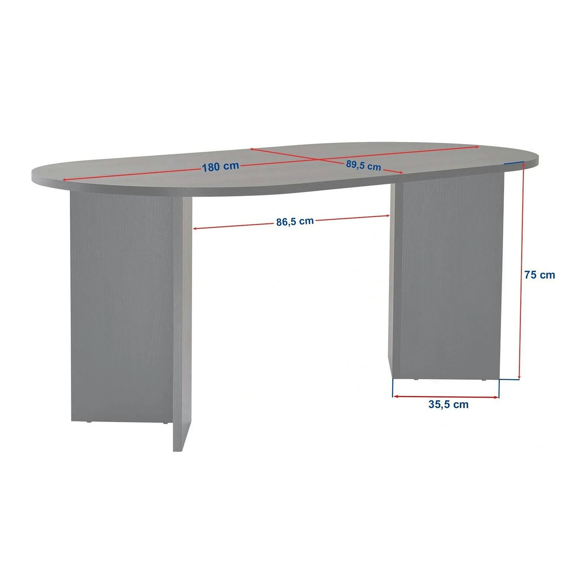 Masa SABLIN, nuc, PAL laminat, 180x90x75 cm