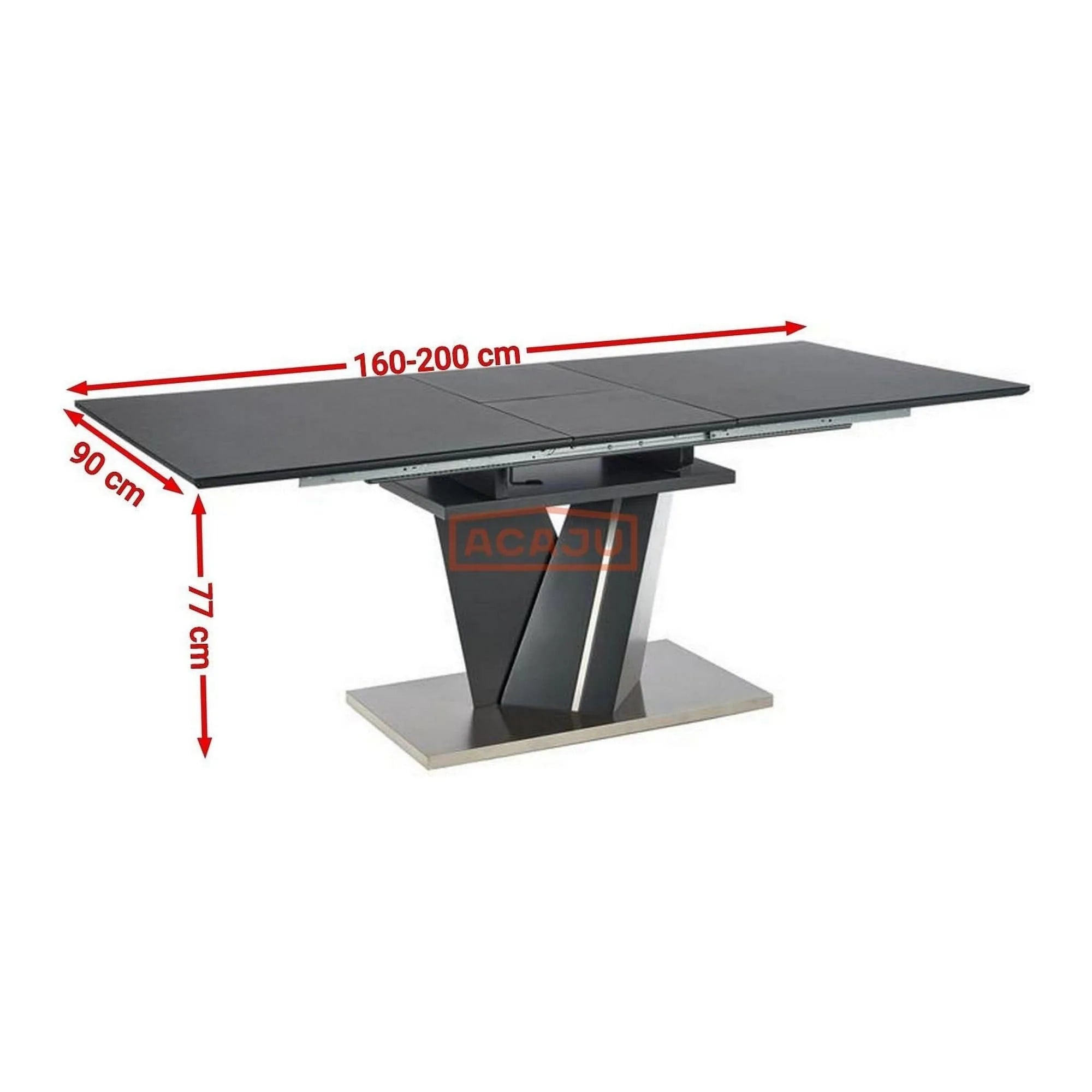 Masa SALVADOR, gri, 160/200x90x77 cm