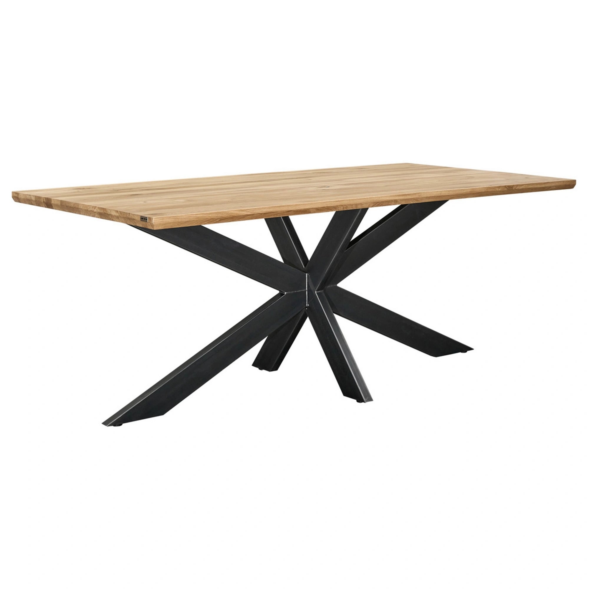 Masa SPIDER 2, stejar/negru, lemn/metal, 200x80x77 cm