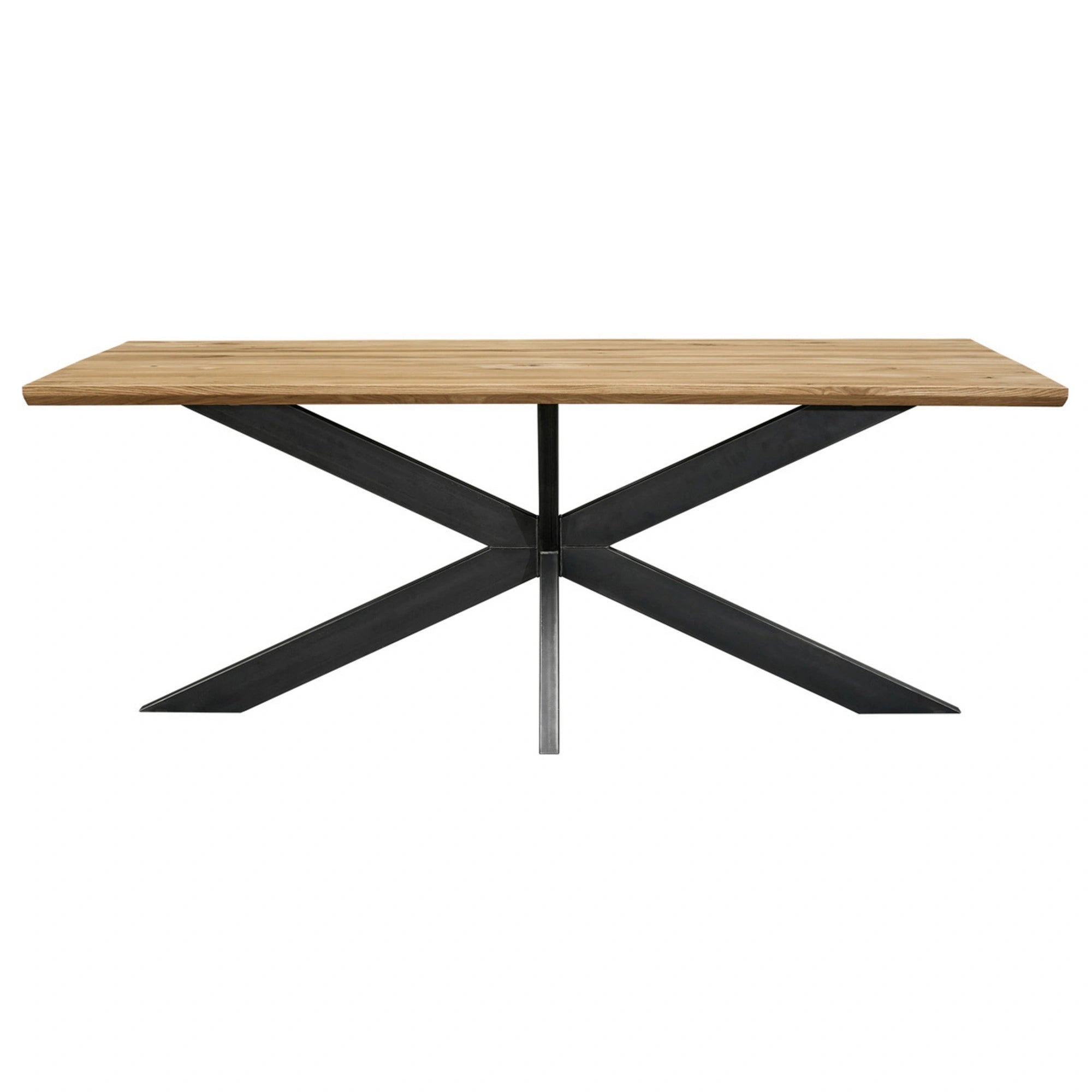 Masa SPIDER 2, stejar/negru, lemn/metal, 200x80x77 cm