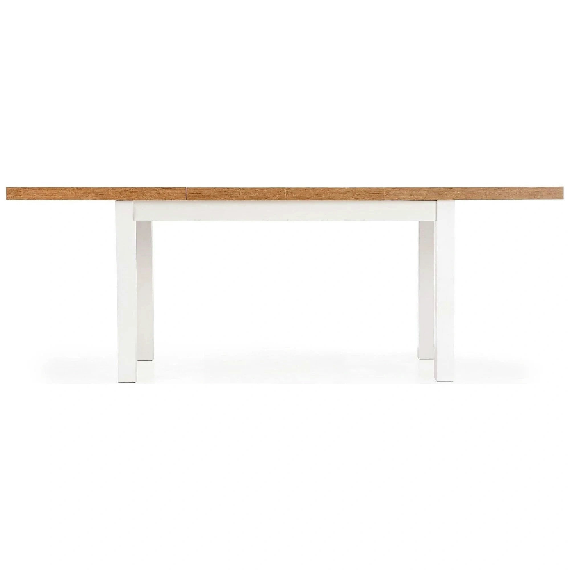Masa TIAGO, stejar/alb, 140/220x80x76 cm