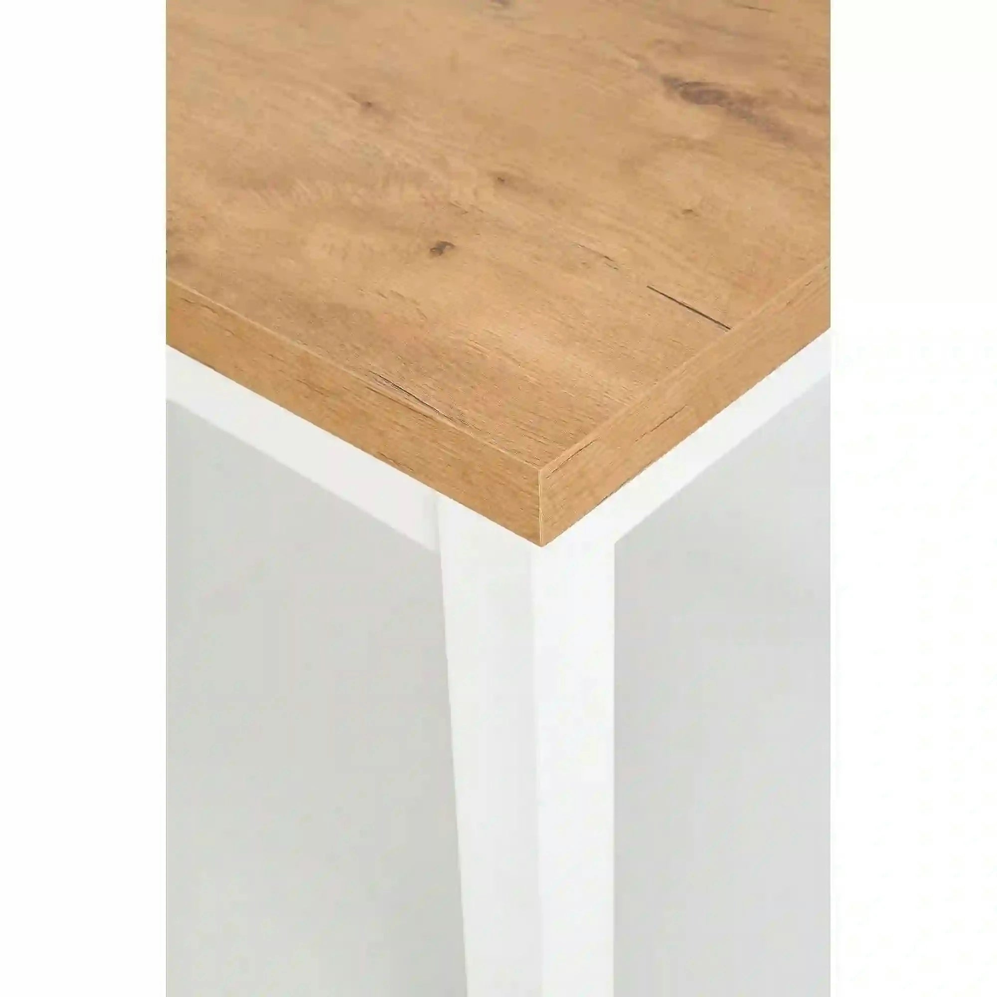Masa TIAGO, stejar/alb, 140/220x80x76 cm