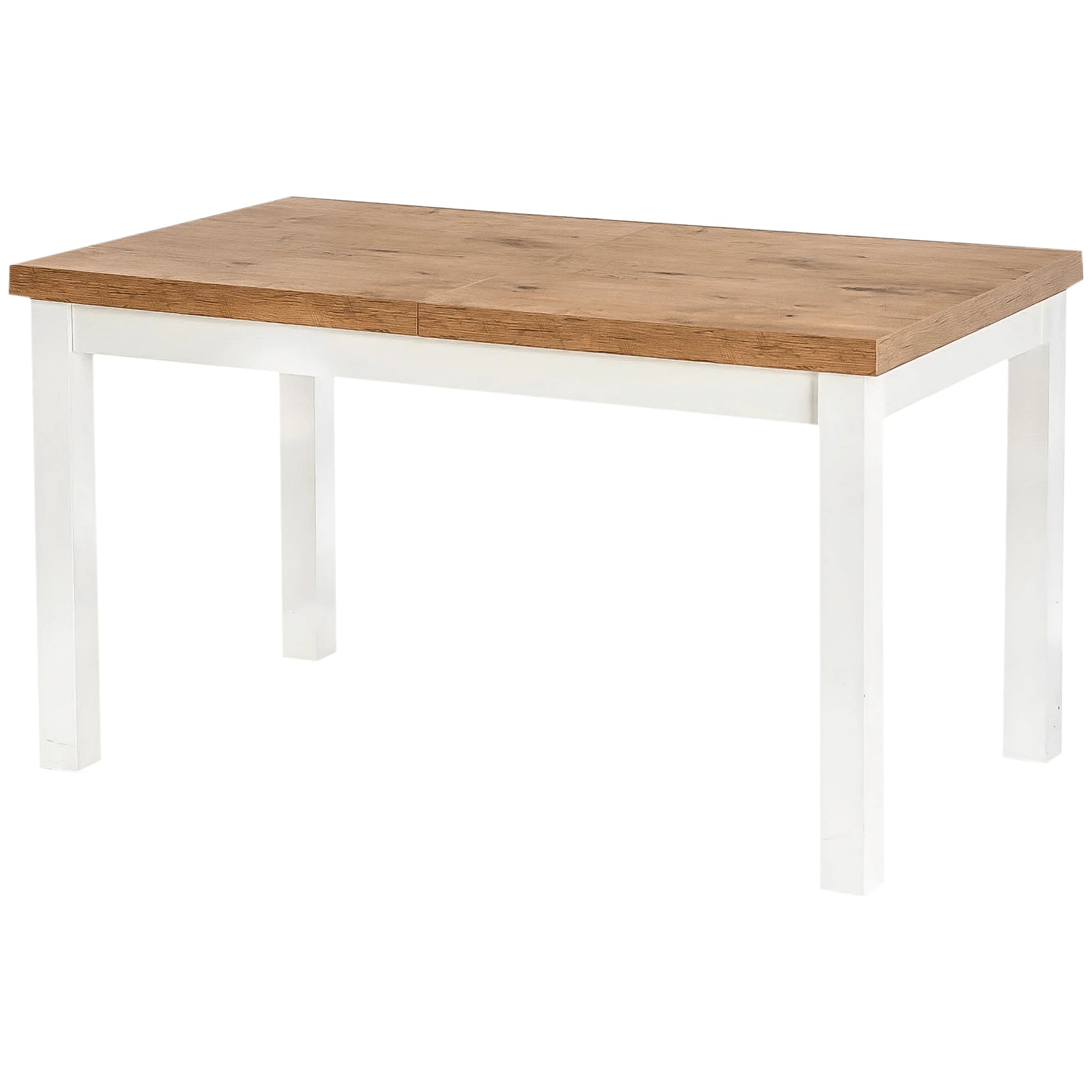 Masa TIAGO, stejar/alb, 140/220x80x76 cm