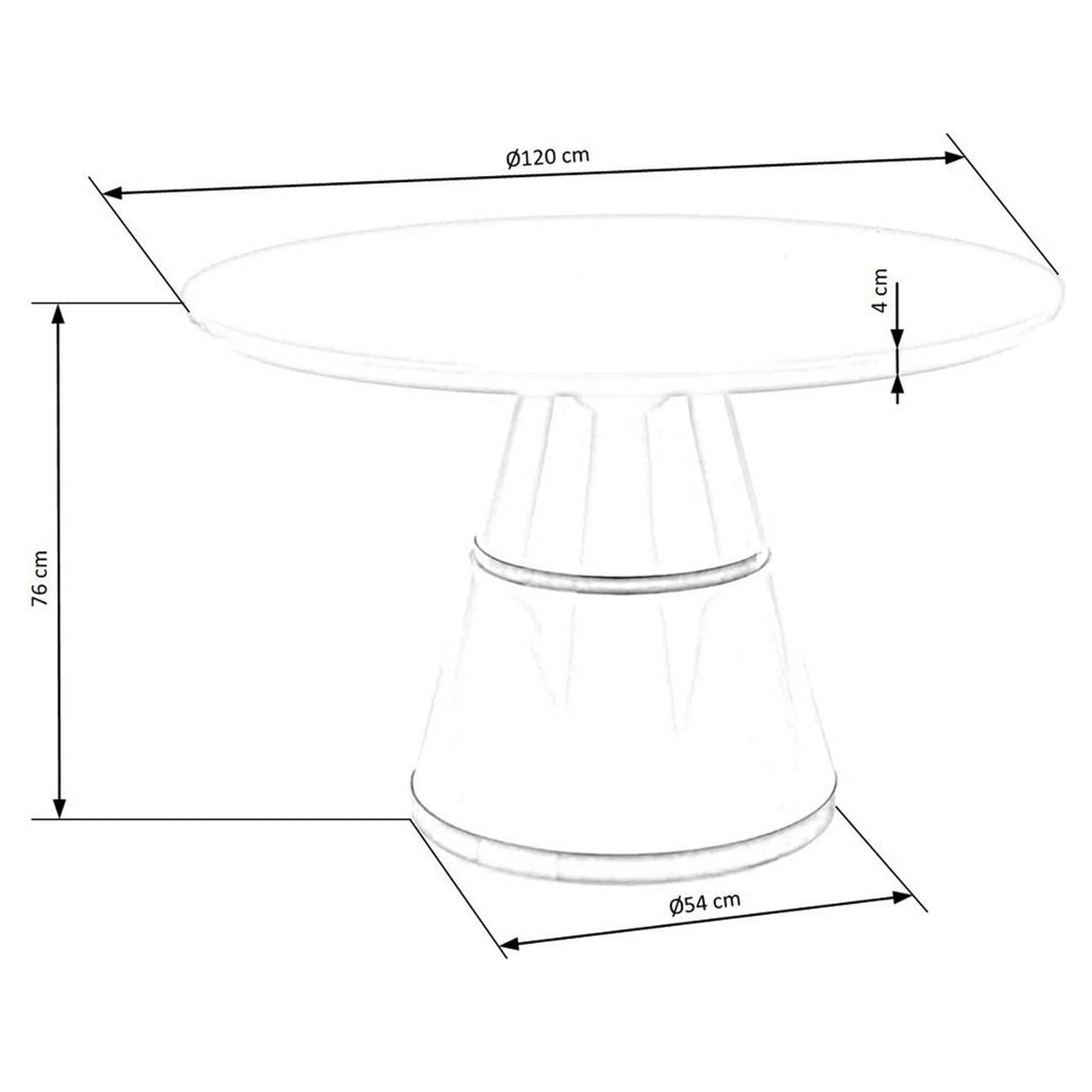 Masa VEGAS, alb/auriu, 120x120x76 cm