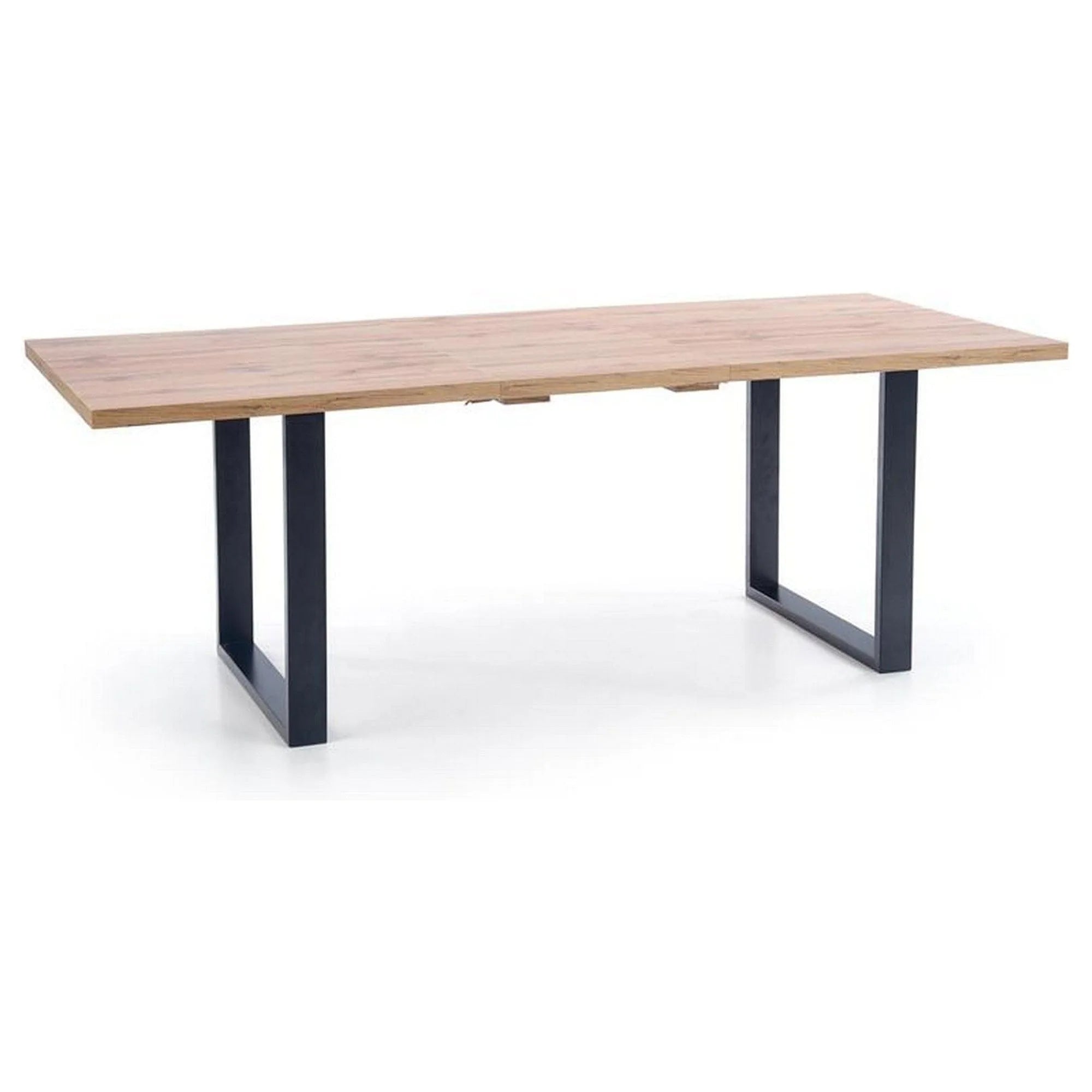 Masa VENOM, stejar wotan/negru, PAL/otel, 135/185x85x74 cm